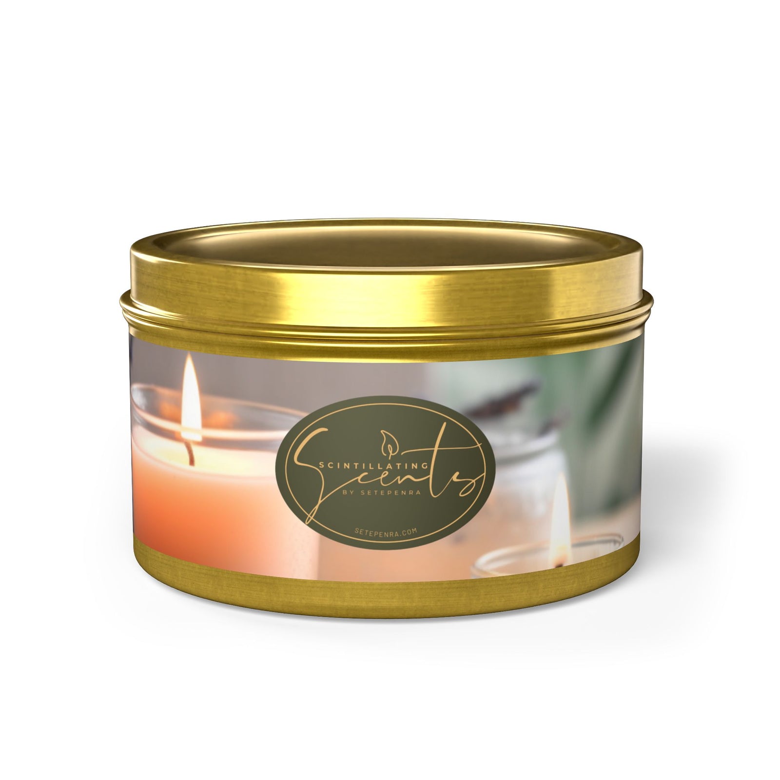 Scintillating Scents by SETEPENRA Tin Candles - Gold, Silver, Black (4oz, 8oz) SETEPENRA Home Decor.
