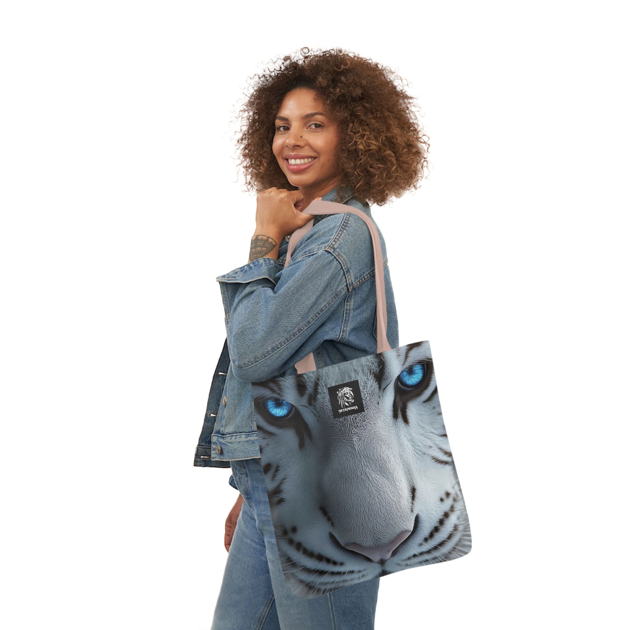 Primal Power Canvas Tote Bag, 5-Color Straps - White Tiger (2nd Edition)