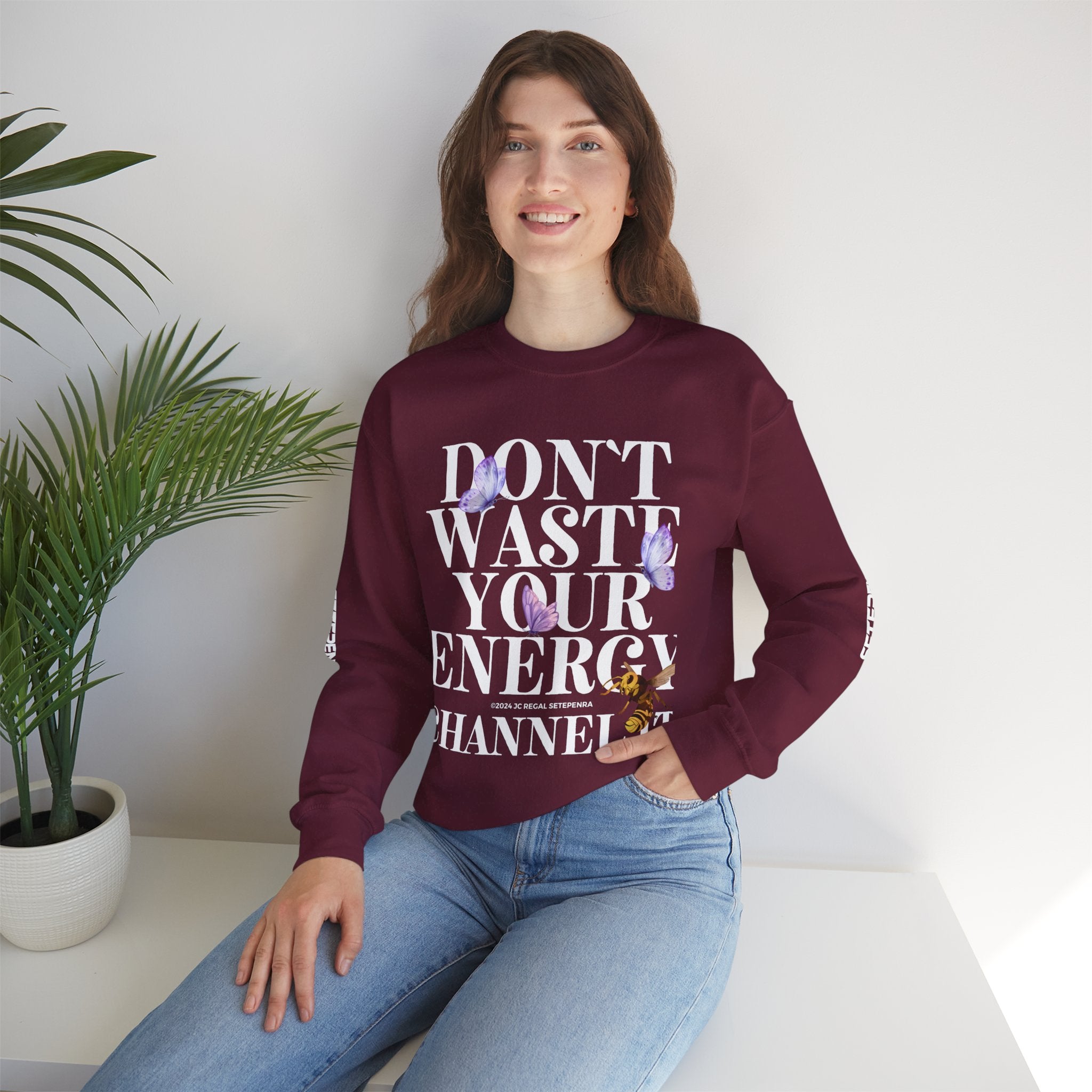Channel It Unisex Heavy Blend™ Crewneck Sweatshirt (White Print)