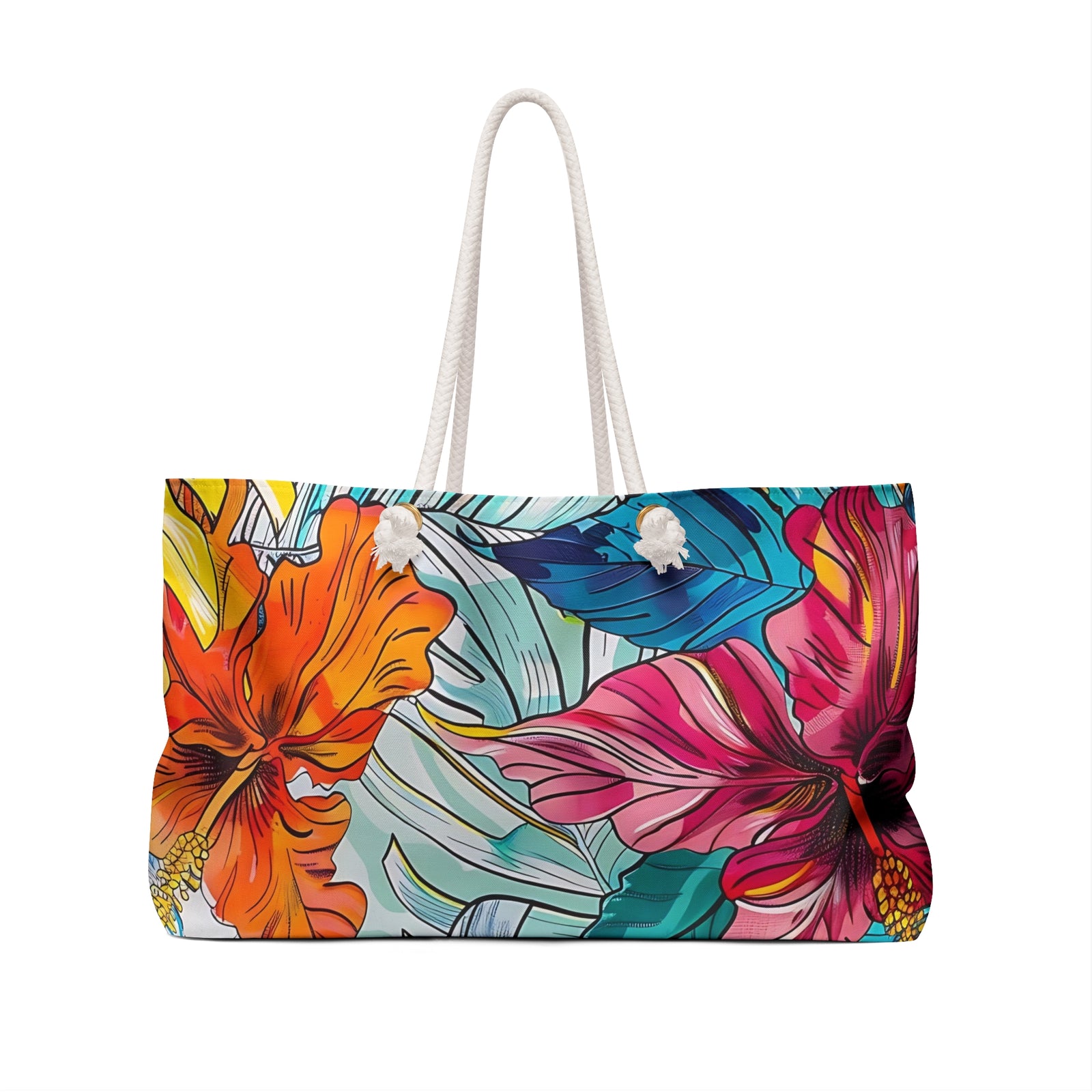 Monstera Hibiscus Weekender Bag SETEPENRA Bags.