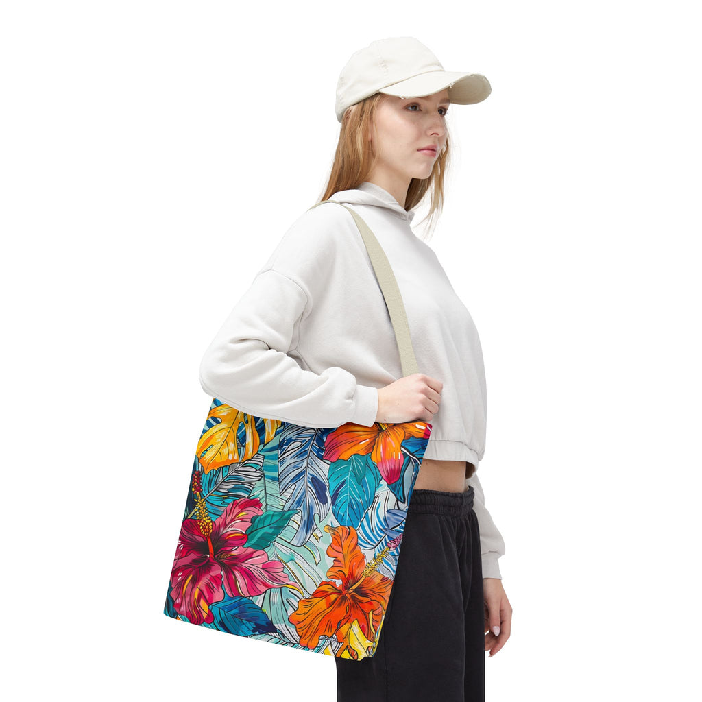 Monstera Hibiscus Tote Bag