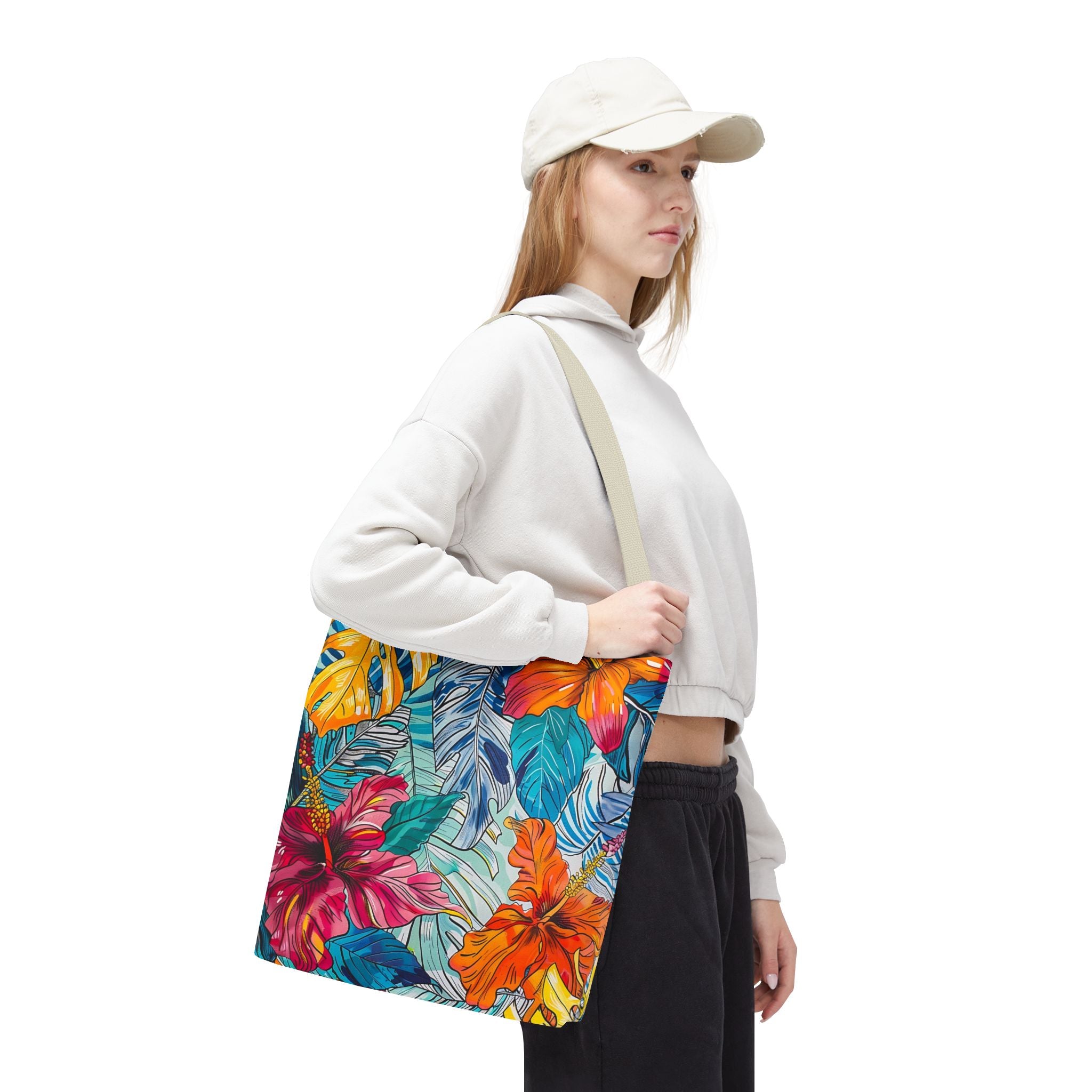 Monstera Hibiscus Tote Bag