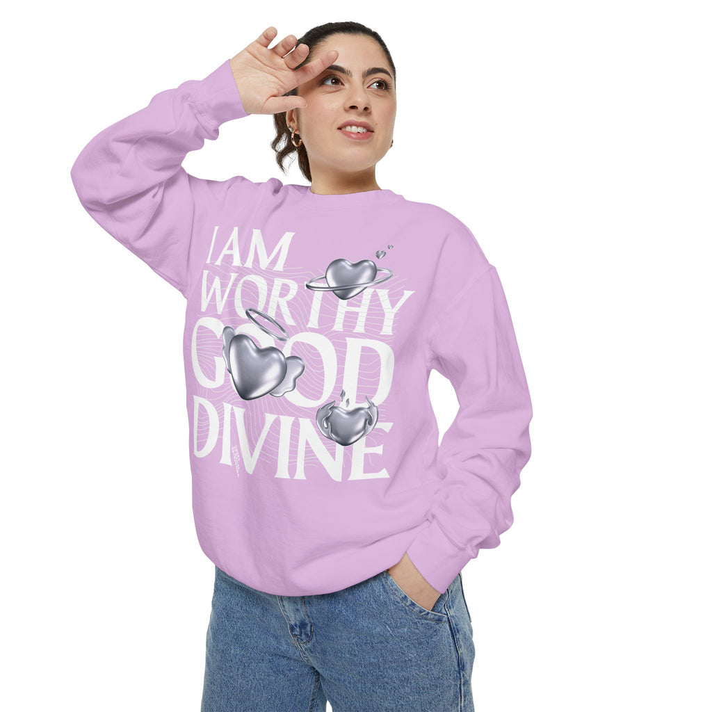 I AM WORTHY GOOD DIVINE Unisex Garment-Dyed Sweatshirt