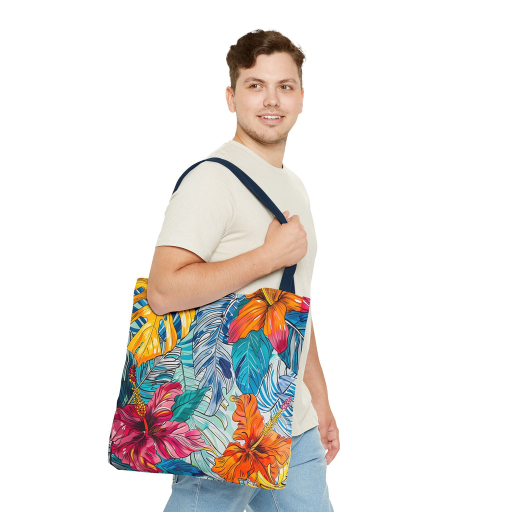 Monstera Hibiscus Tote Bag