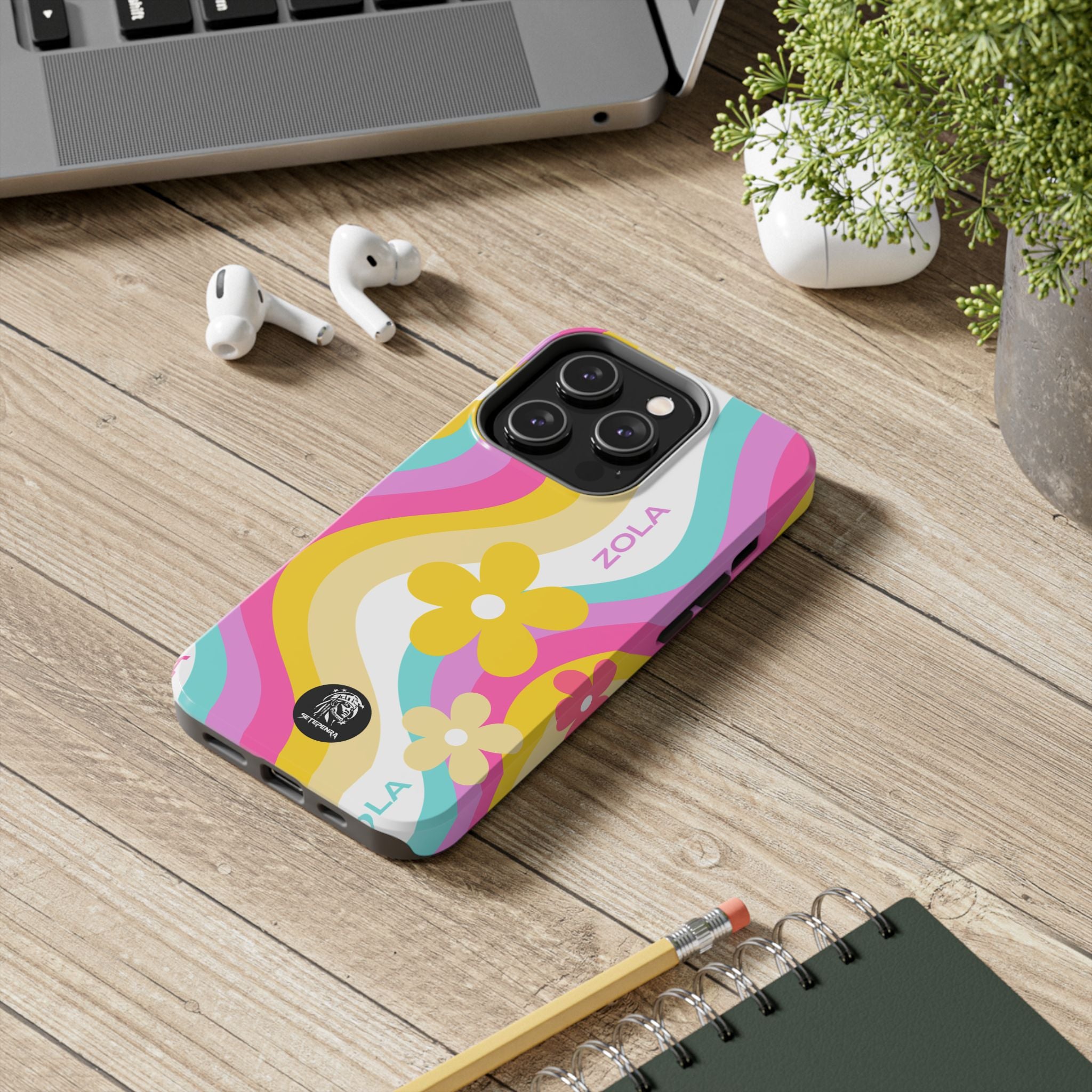 Zola Tough Phone Case (For iPhone, Galaxy & More) - White Wave