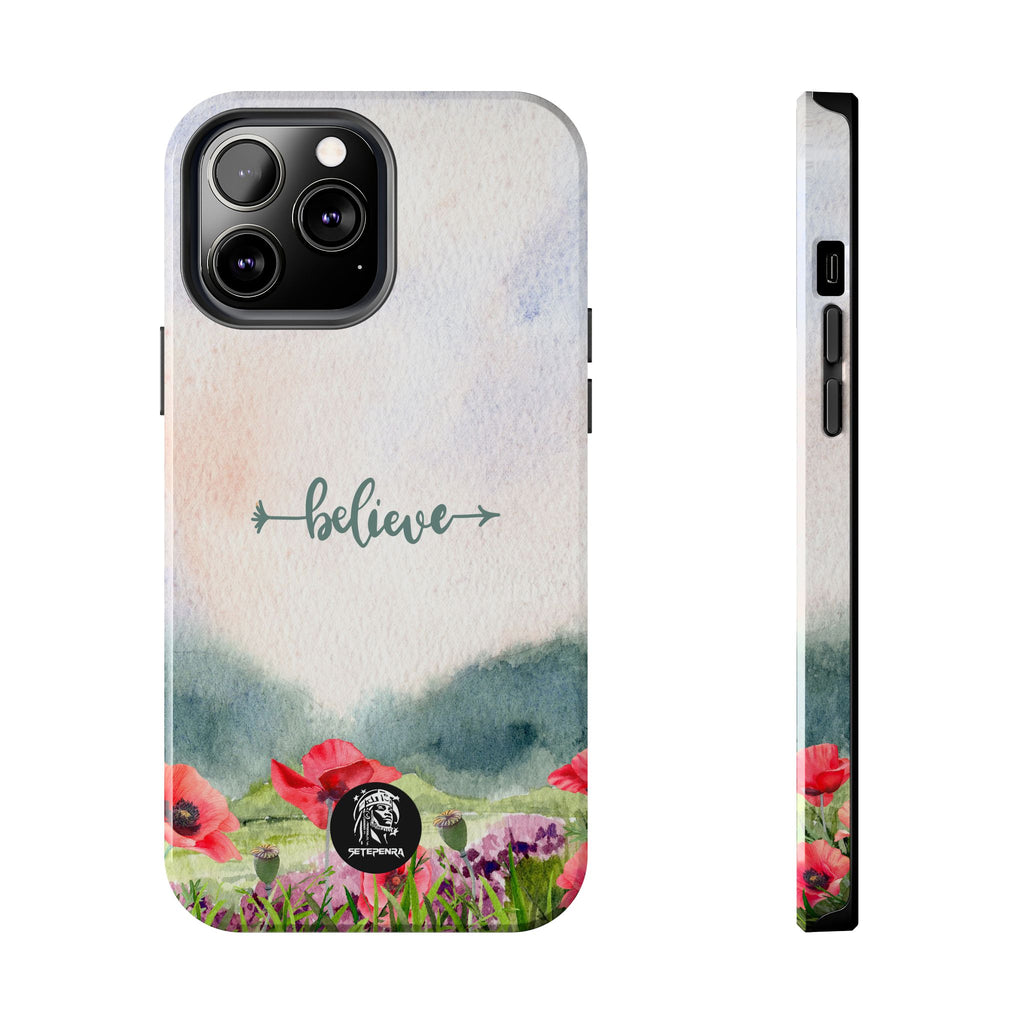 Believe Tough Phone Case (For iPhone, Galaxy & More) - Watercolor Flower SETEPENRA Phone Case.