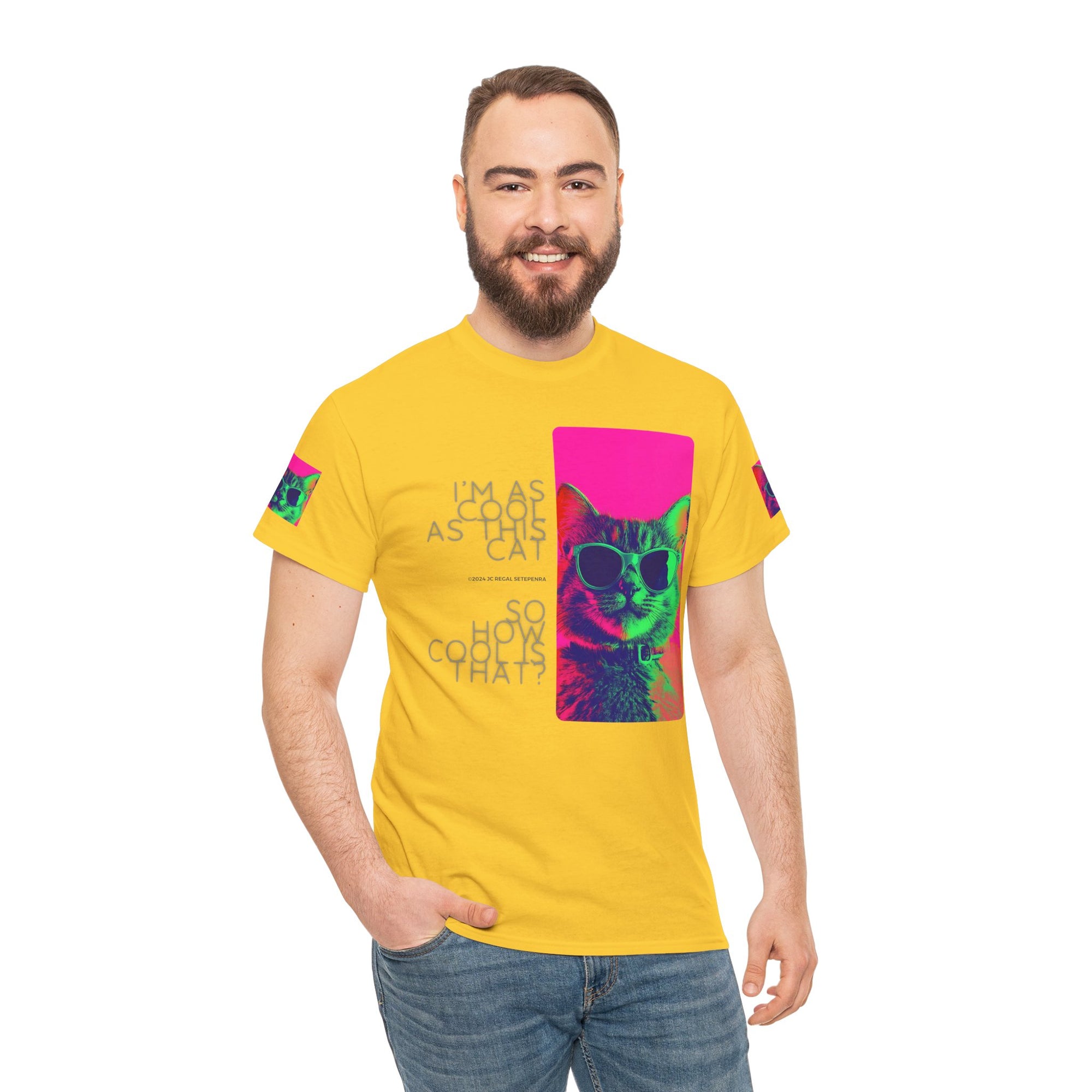 Cool Cat (Whiskers 1) Unisex Heavy Cotton Tee