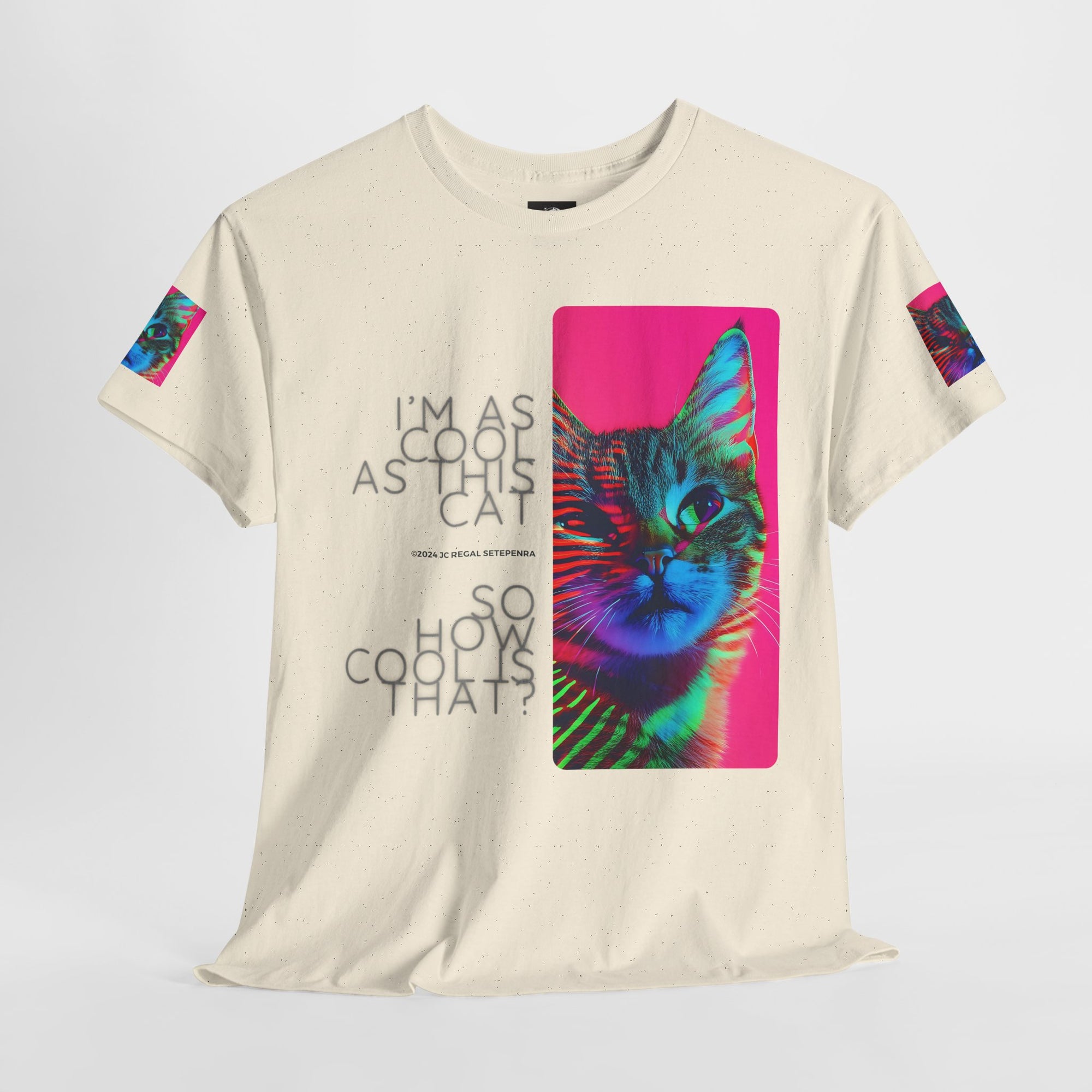 Cool Cat (Whiskers 2) Unisex Heavy Cotton Tee SETEPENRA T-Shirt.