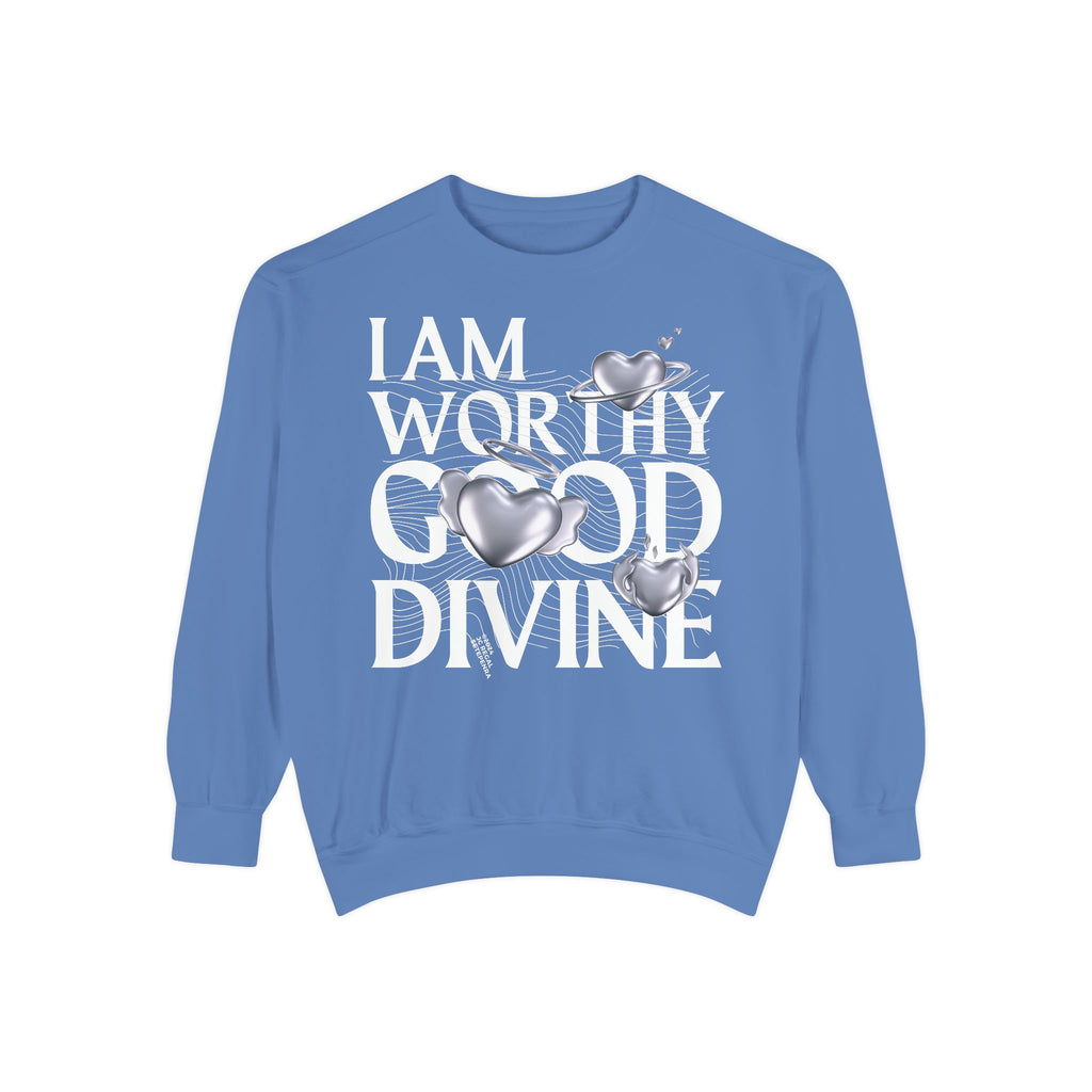 I AM WORTHY GOOD DIVINE Unisex Garment-Dyed Sweatshirt SETEPENRA Sweatshirt.