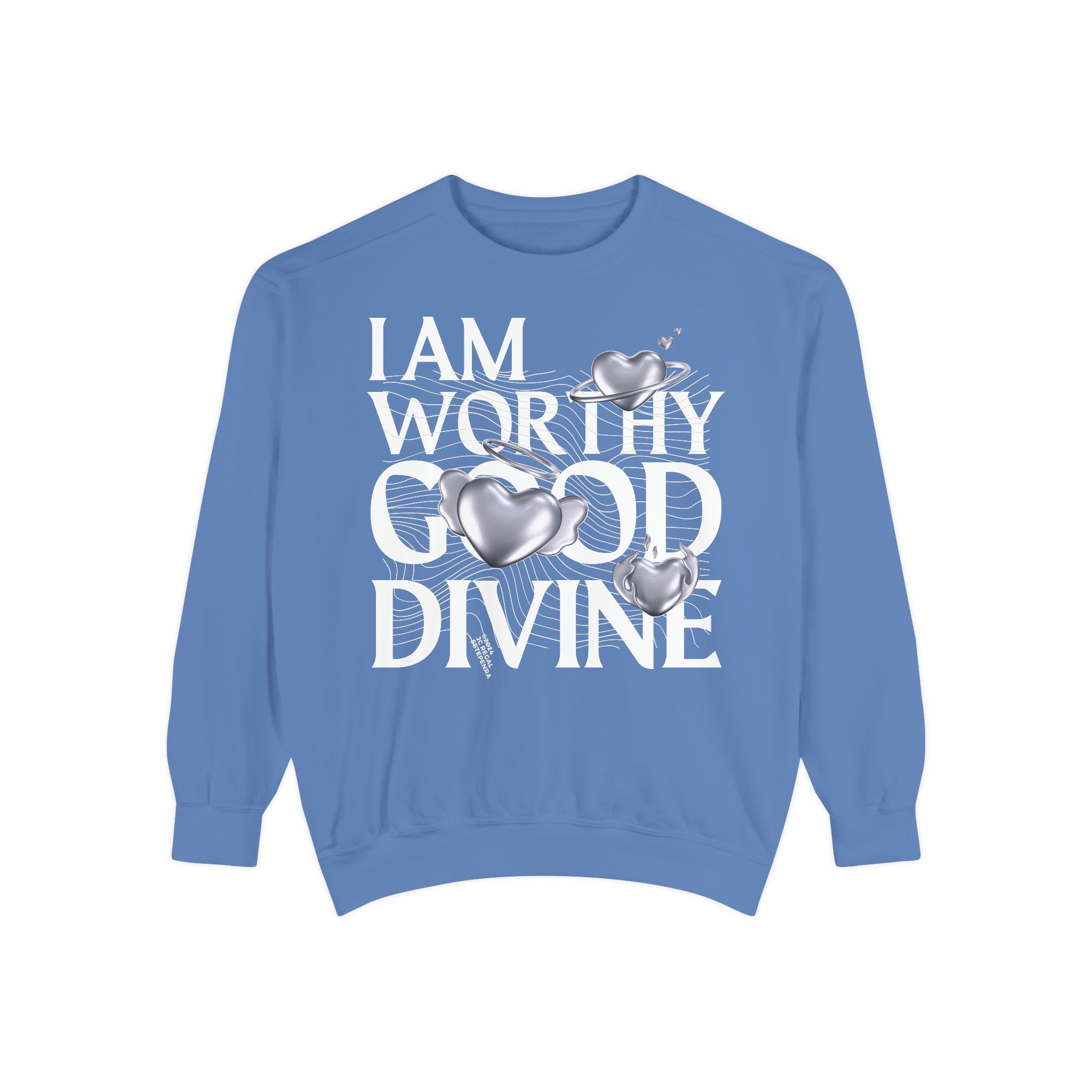 I AM WORTHY GOOD DIVINE Unisex Garment-Dyed Sweatshirt SETEPENRA Sweatshirt.