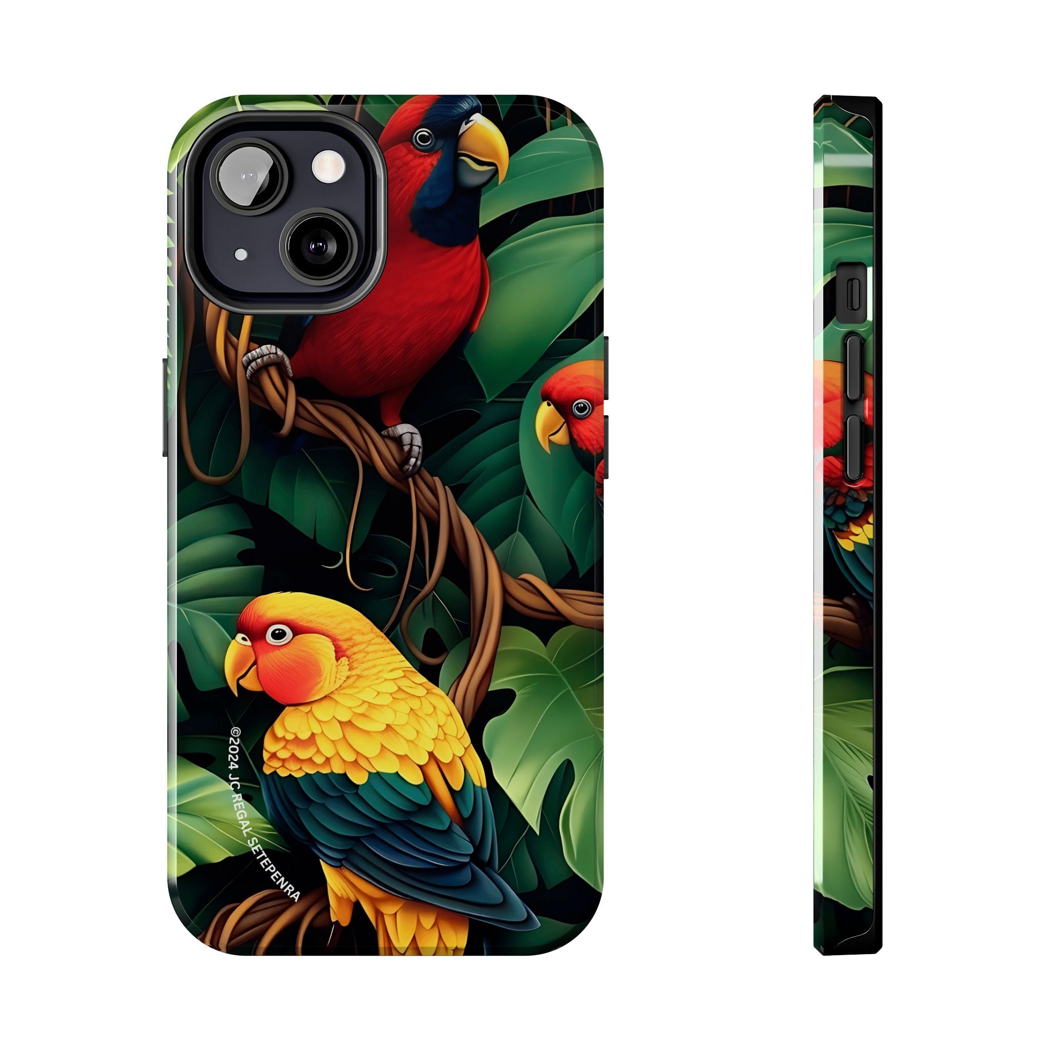 Tri-Parrot Tough Phone Case (For iPhone, Galaxy & More) SETEPENRA Phone Case.