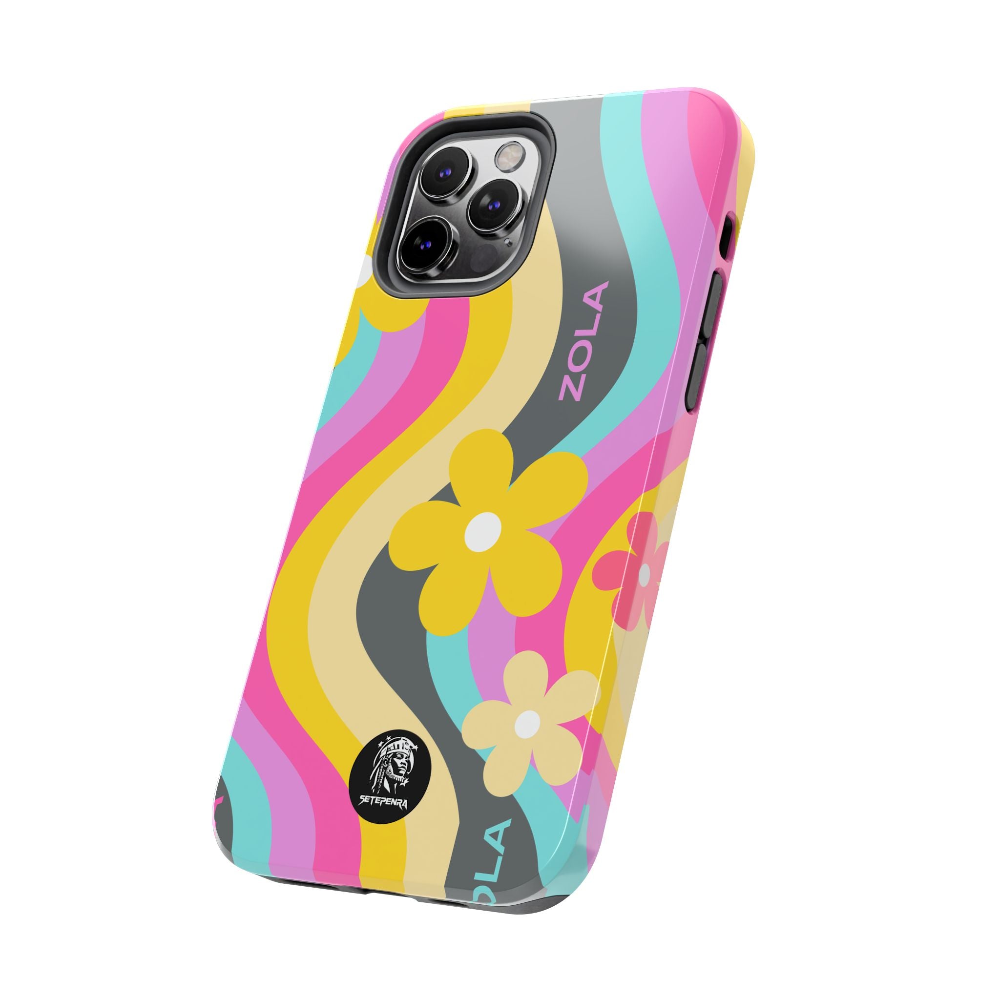 Zola Tough Phone Case (For iPhone, Galaxy & More) - Dark Grey Wave