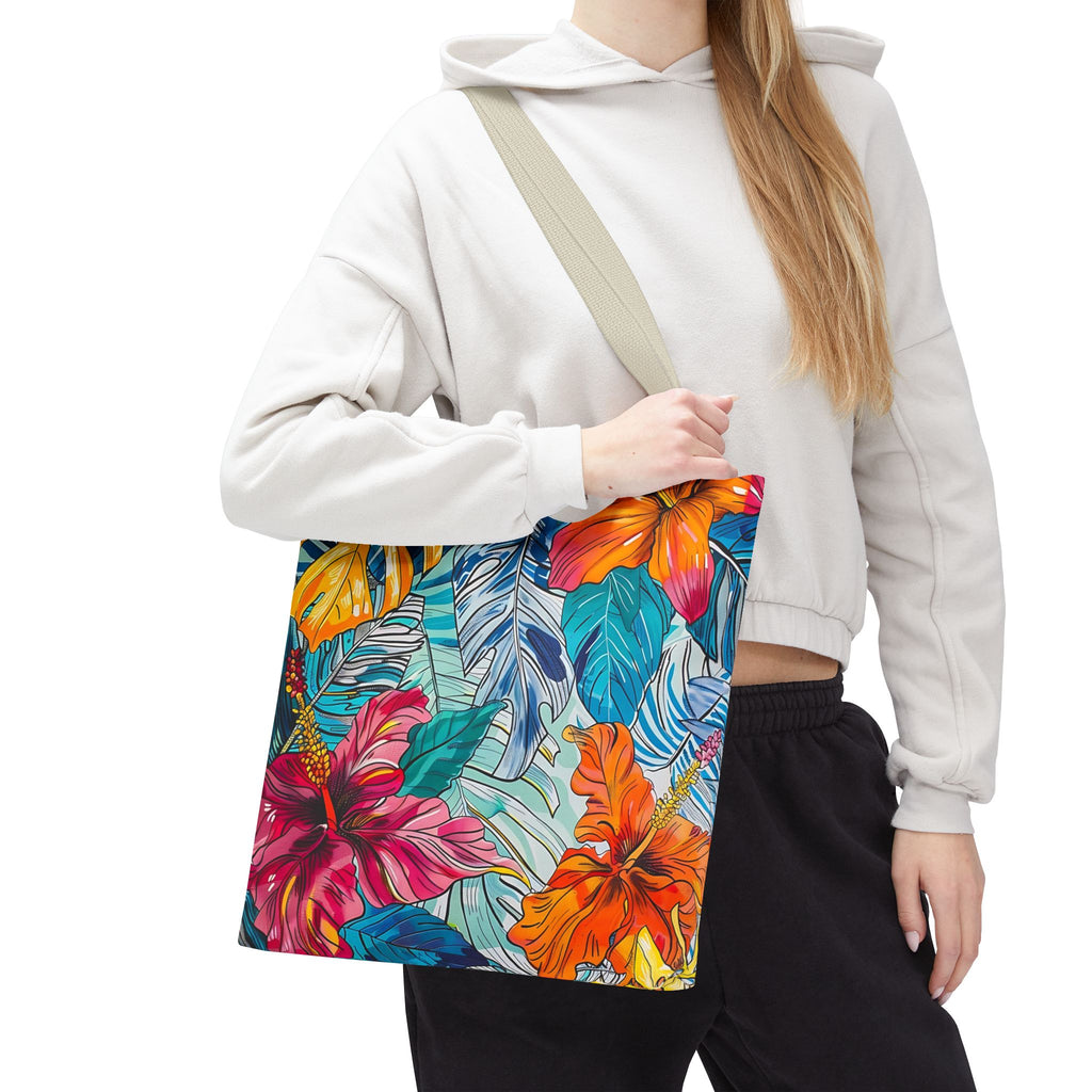 Monstera Hibiscus Tote Bag
