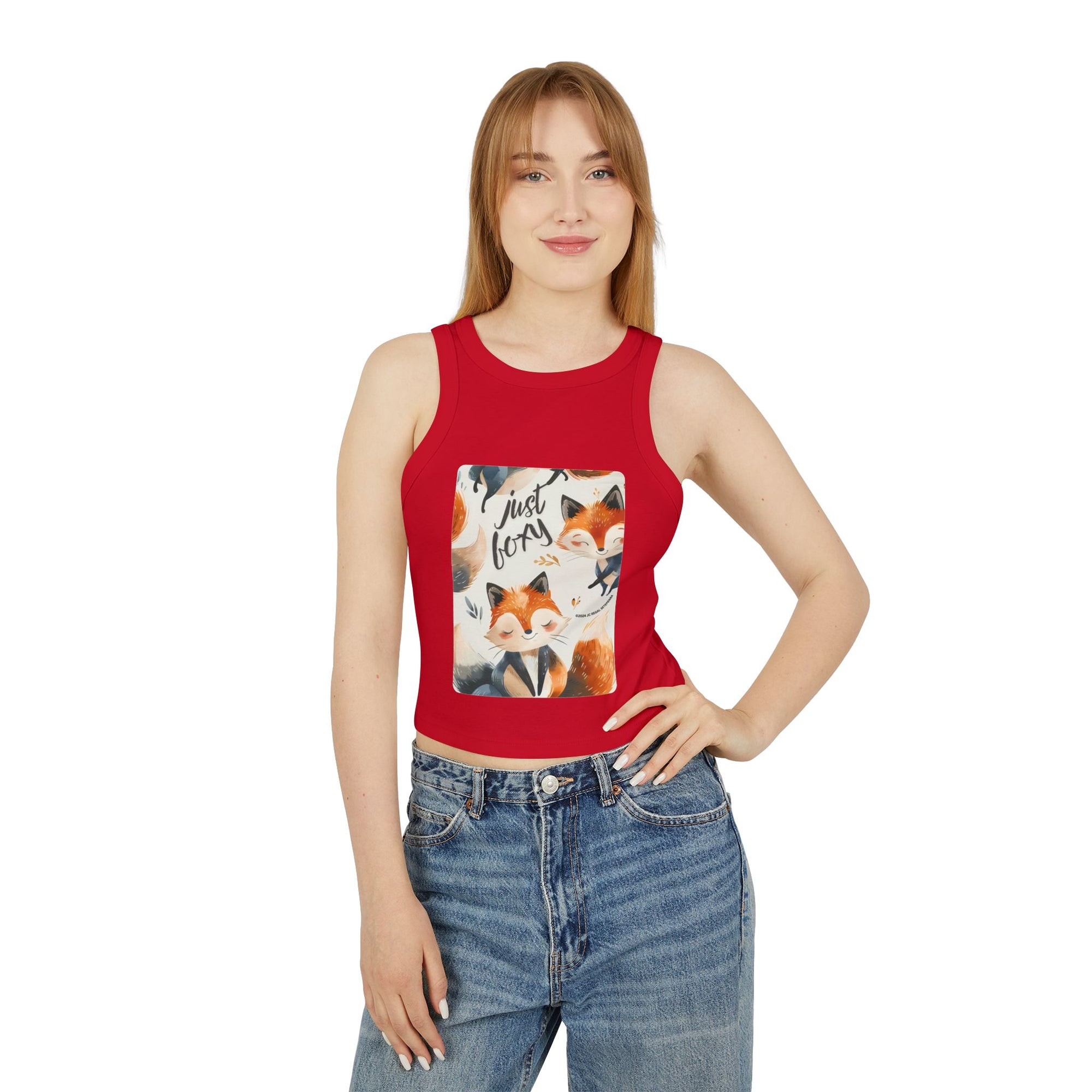 Just Foxy Women's Micro Rib Racer Tank Top