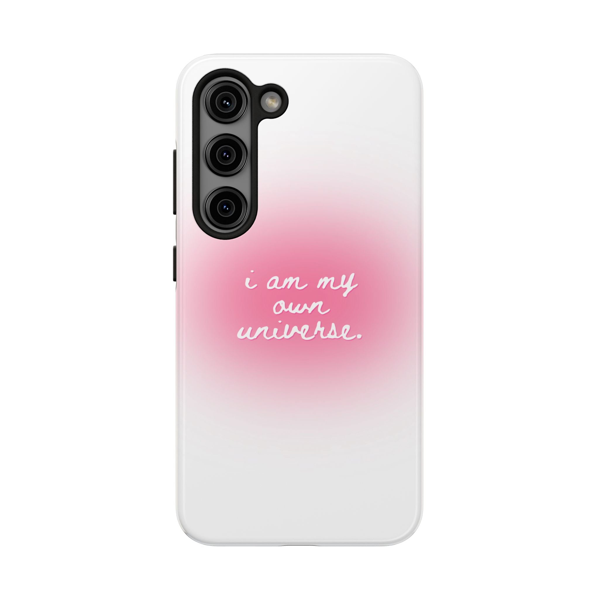 I Am My Own Universe — Pink On White Protective Cover Tough Phone Case