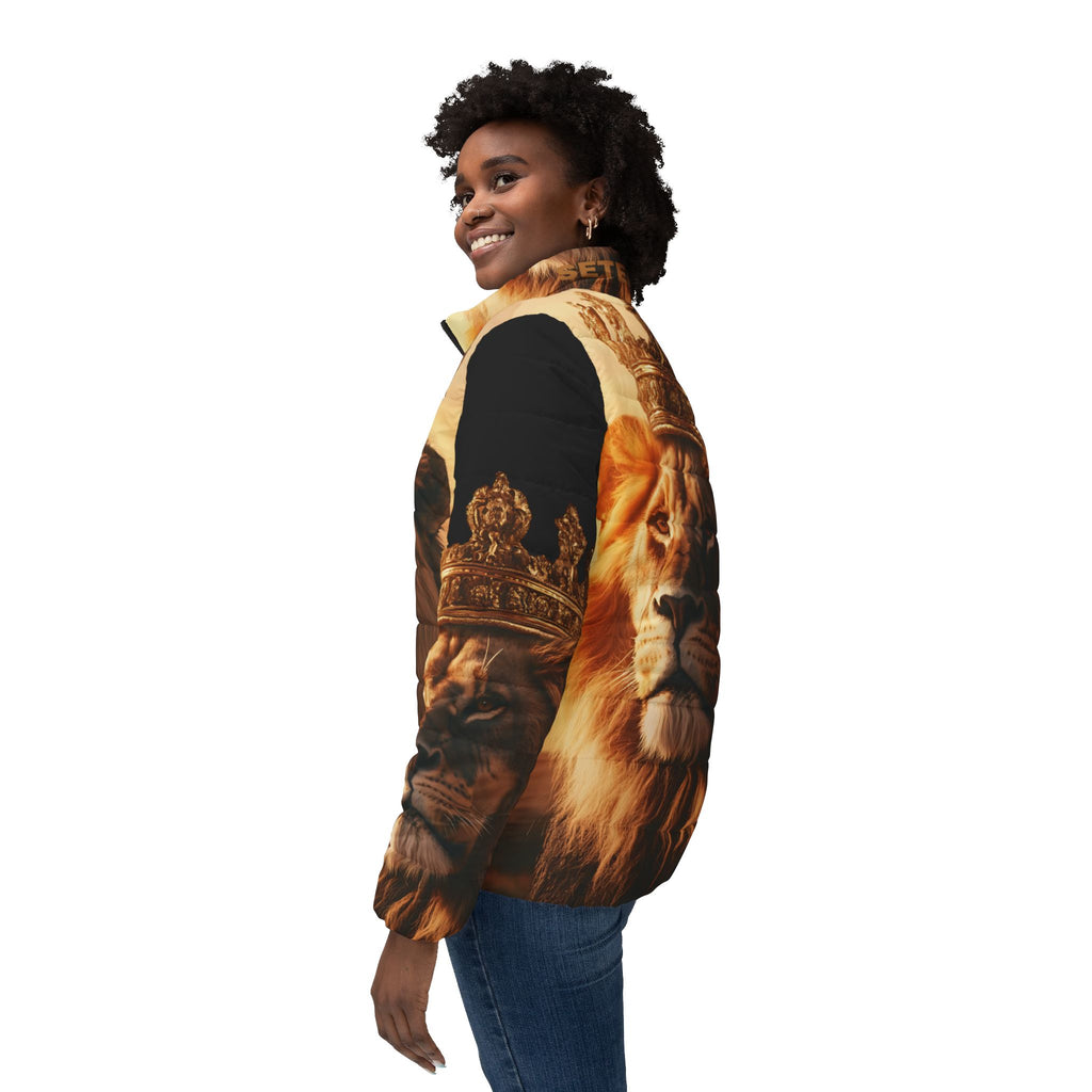 Season Of The Lion Women’s Puffer Jacket SETEPENRA All Over Prints.