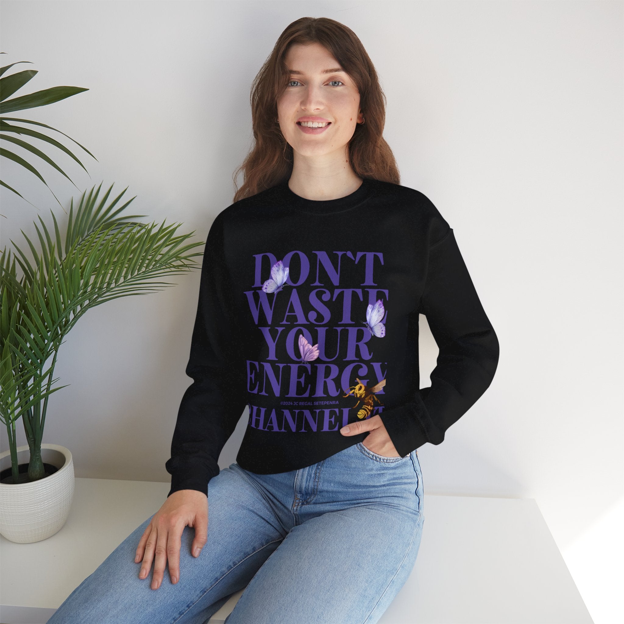 Channel It Unisex Heavy Blend™ Crewneck Sweatshirt (Purple Print)
