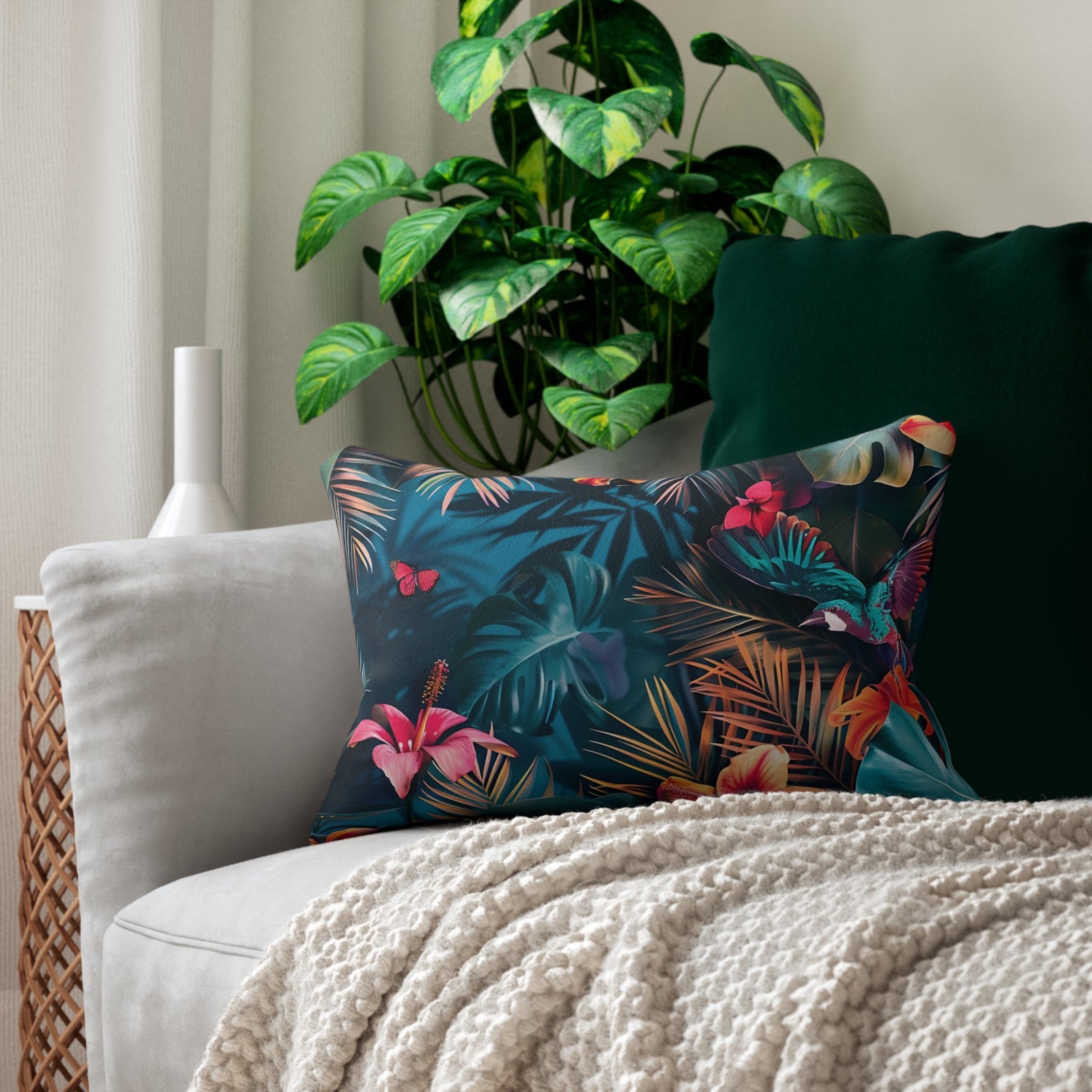 Tropican Retreat (Scene 4) Spun Polyester Lumbar Pillow SETEPENRA Home Decor.