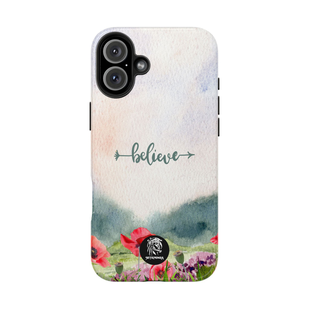 Believe Tough Phone Case (For iPhone, Galaxy & More) - Watercolor Flower