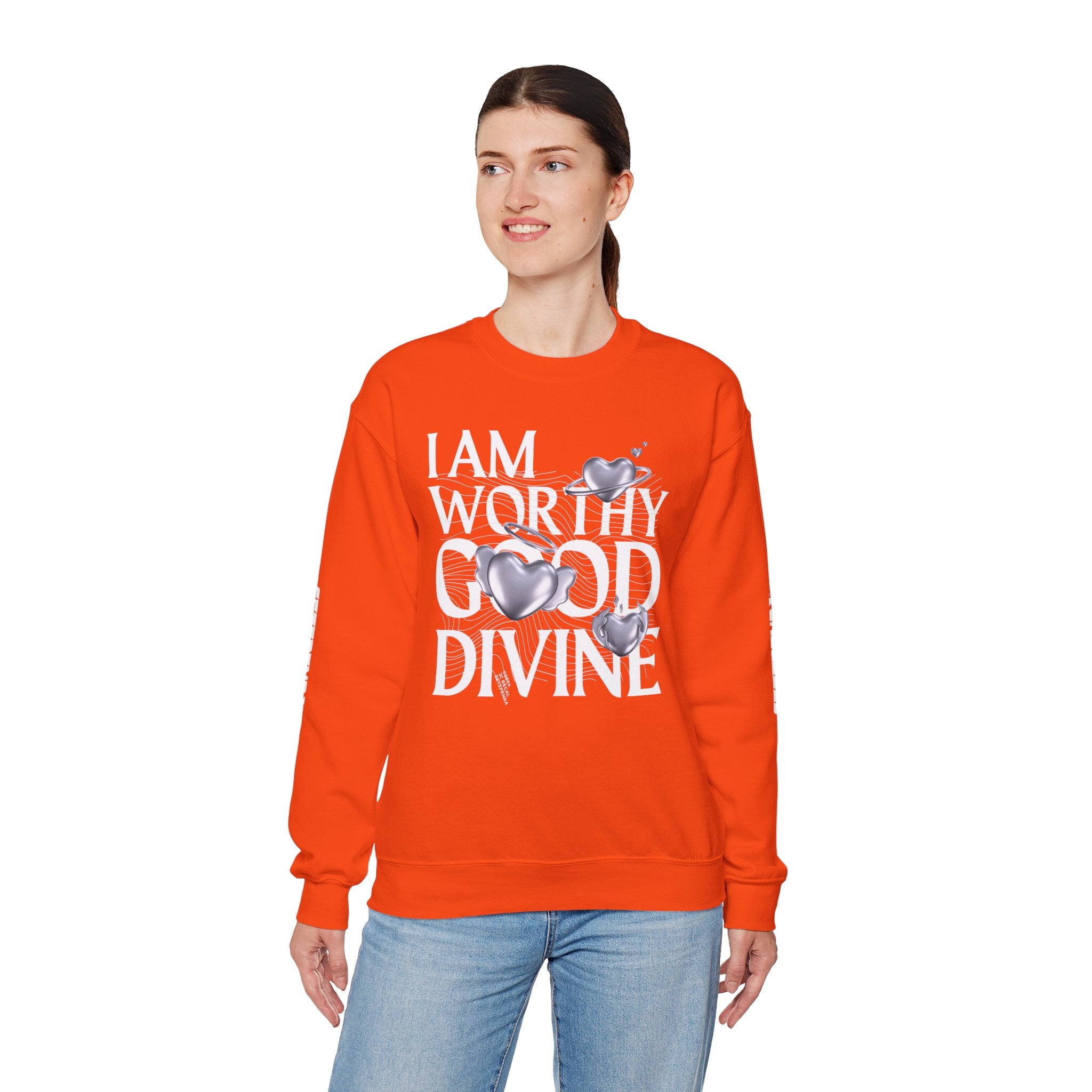 I AM WORTHY GOOD DIVINE Unisex Heavy Blend™ Crewneck Sweatshirt
