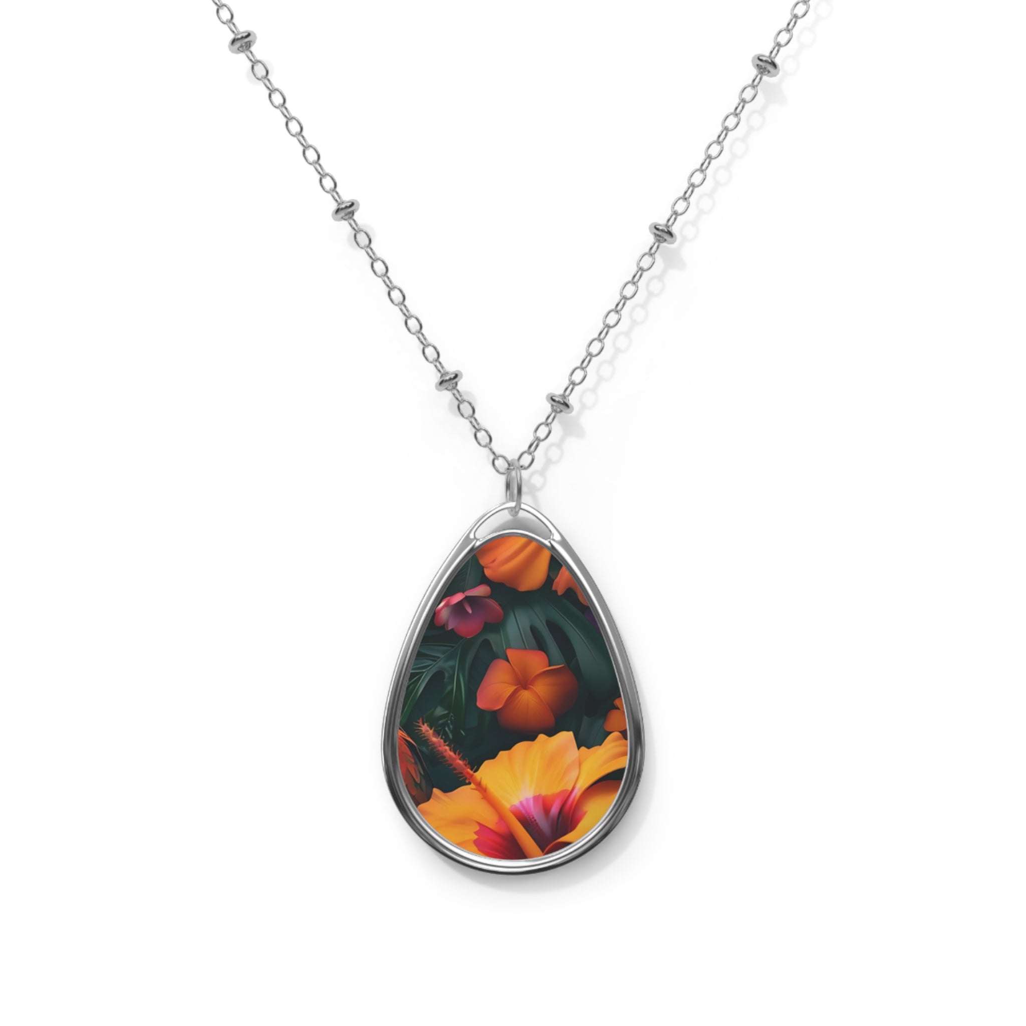 Tropican Retreat (Scene 2) Oval Necklace SETEPENRA Accessories.
