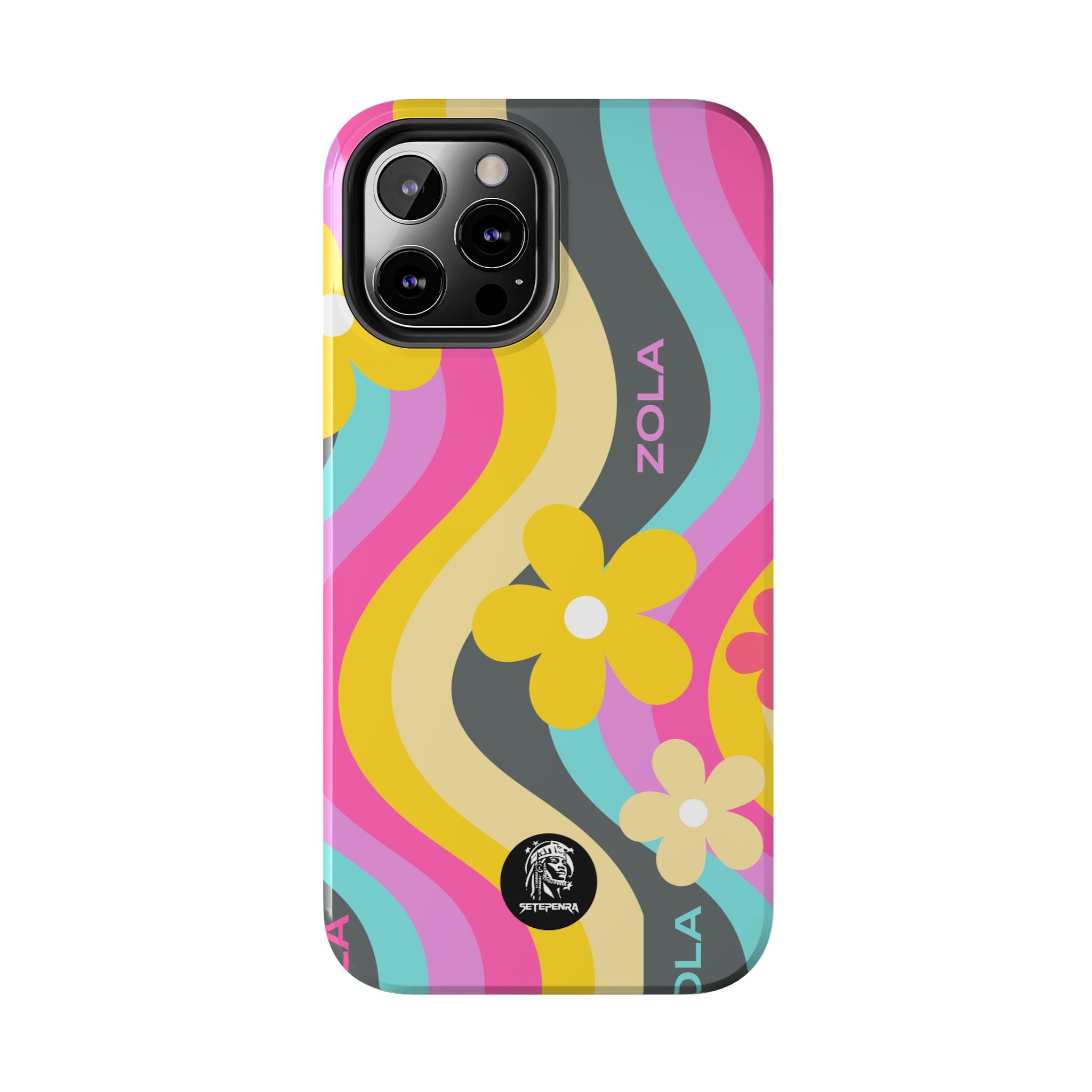 Zola Tough Phone Case (For iPhone, Galaxy & More) - Dark Grey Wave