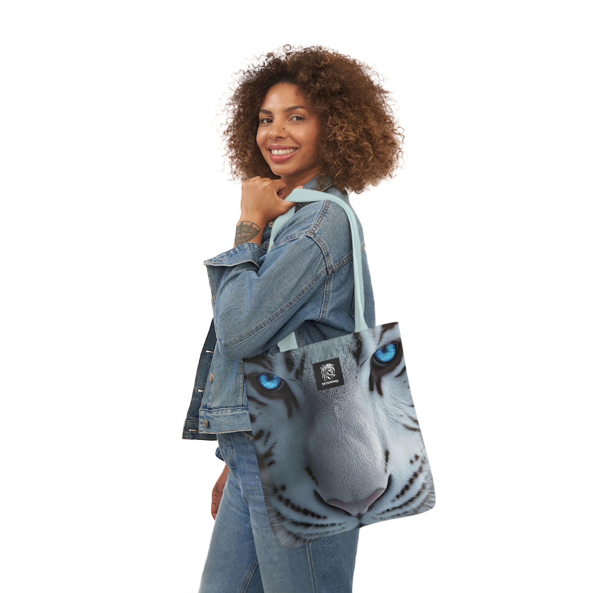 Primal Power Canvas Tote Bag, 5-Color Straps - White Tiger (2nd Edition)