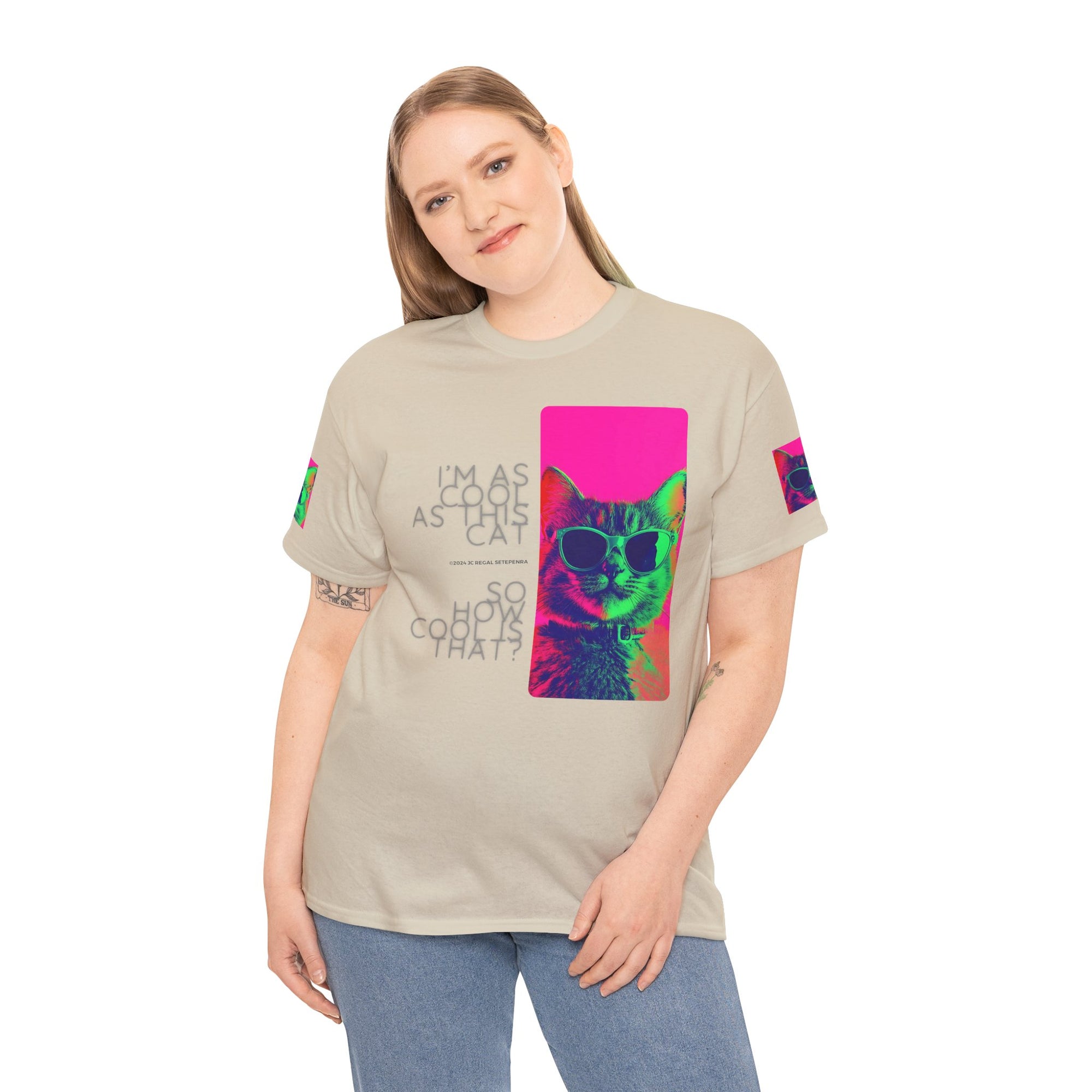 Cool Cat (Whiskers 1) Unisex Heavy Cotton Tee