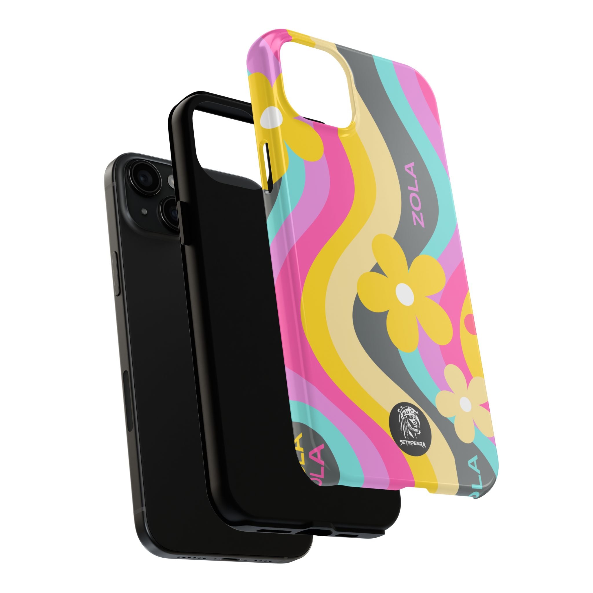 Zola Tough Phone Case (For iPhone, Galaxy & More) - Dark Grey Wave