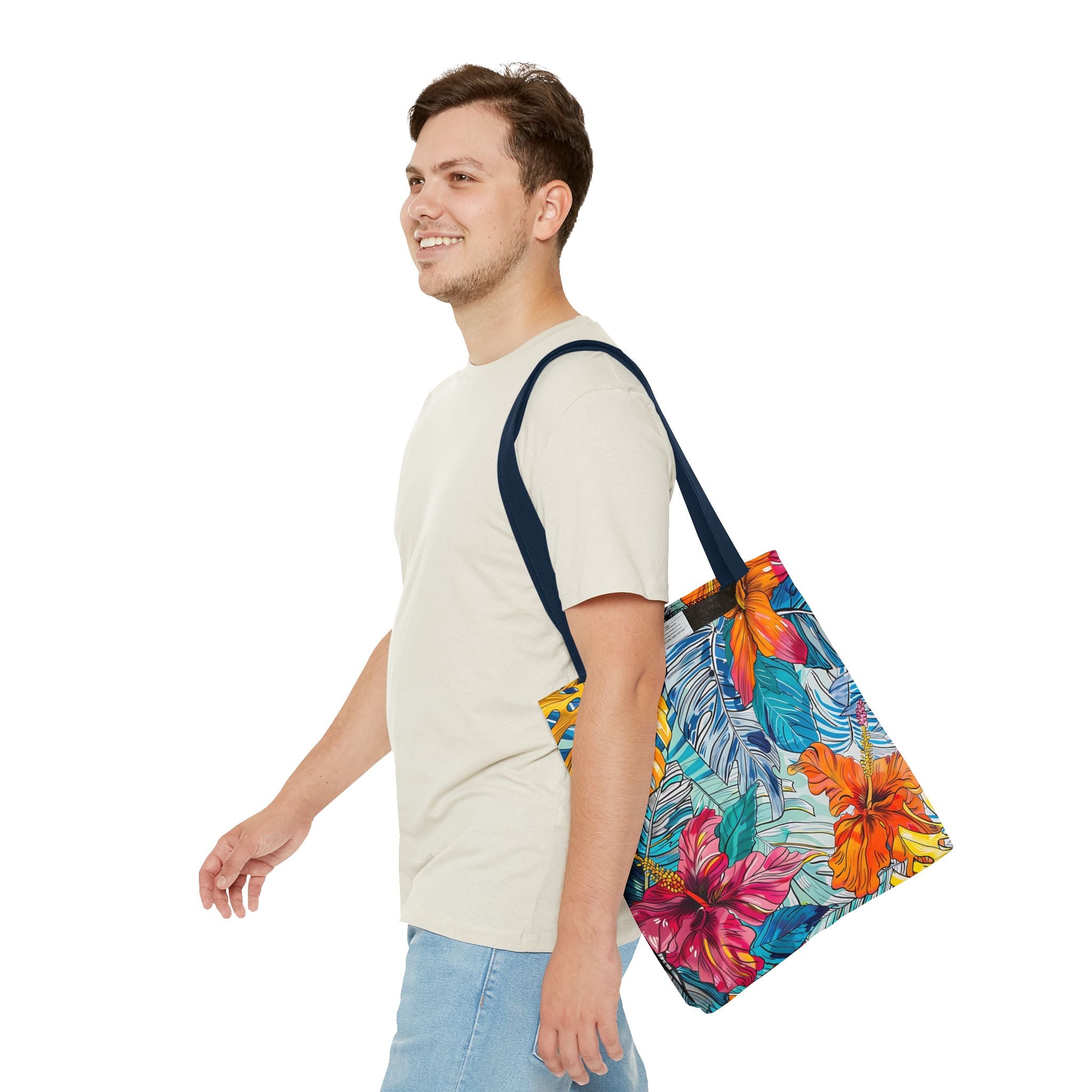 Monstera Hibiscus Tote Bag