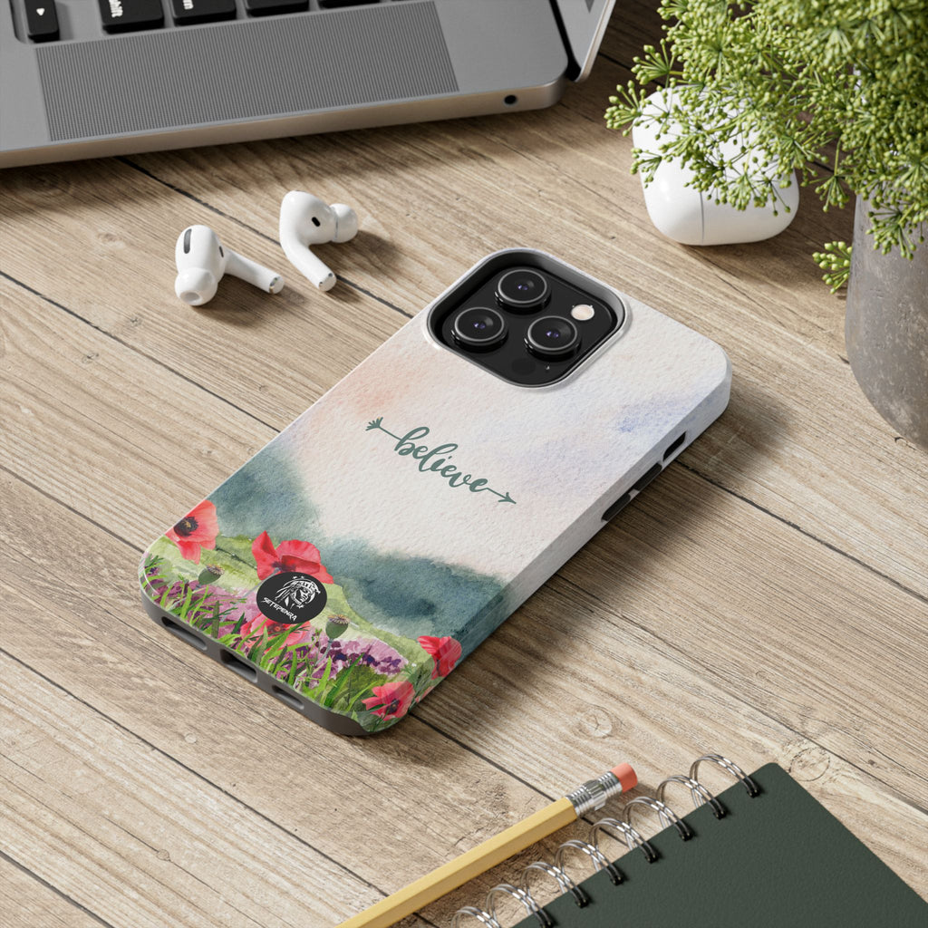 Believe Tough Phone Case (For iPhone, Galaxy & More) - Watercolor Flower