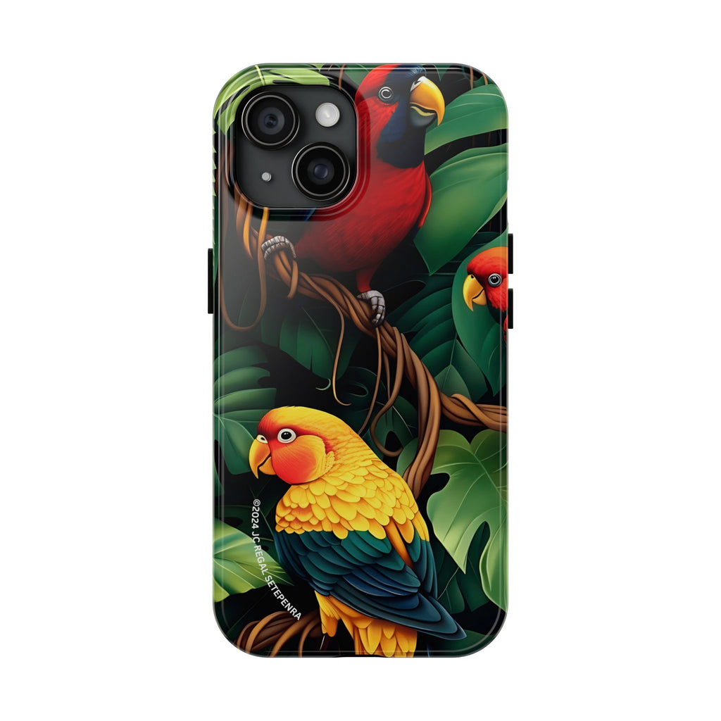 Tri-Parrot Tough Phone Case (For iPhone, Galaxy & More)