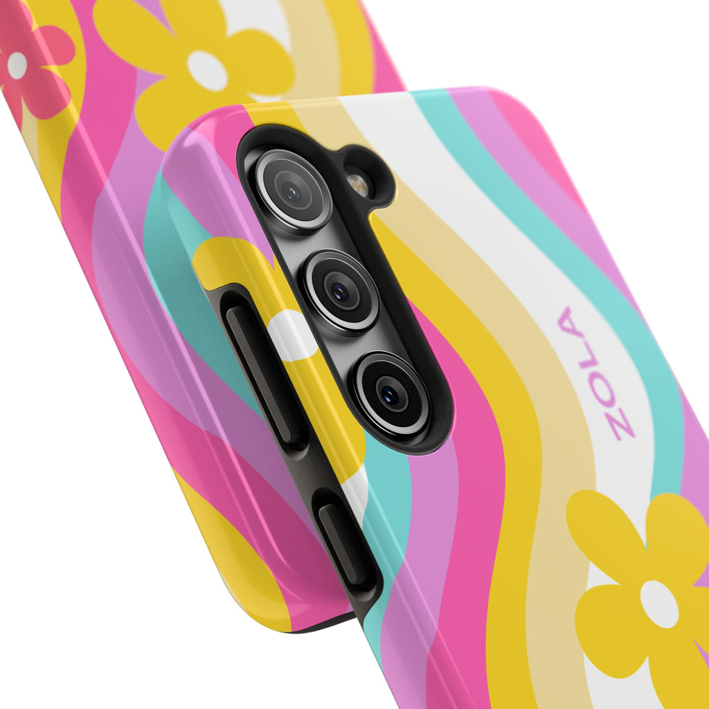 Zola Tough Phone Case (For iPhone, Galaxy & More) - White Wave