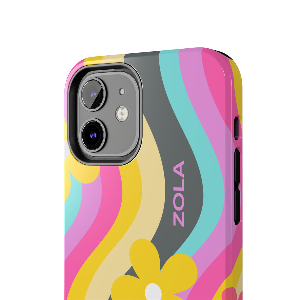 Zola Tough Phone Case (For iPhone, Galaxy & More) - Dark Grey Wave