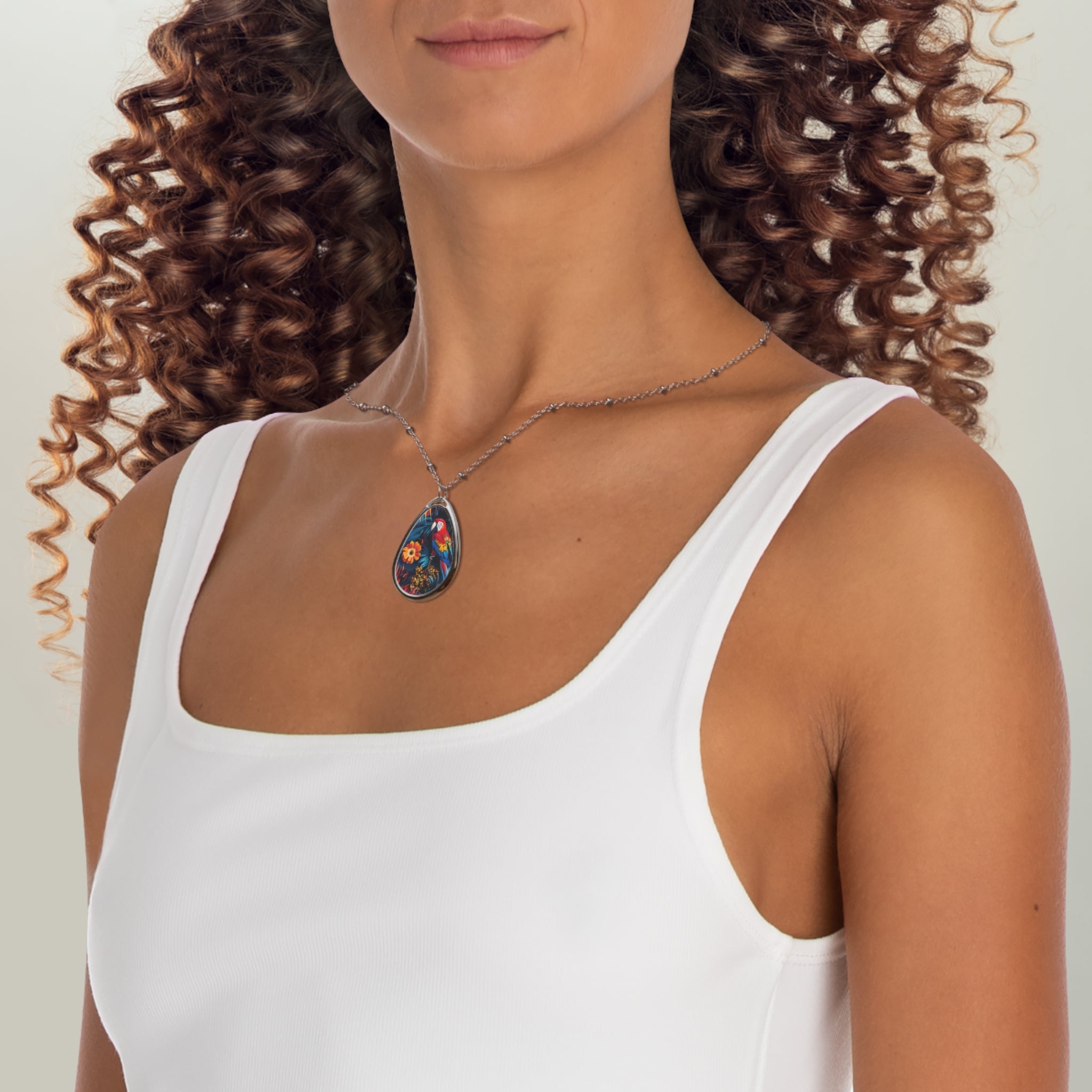Tropican Retreat (Scene 3) Oval Necklace SETEPENRA Accessories.