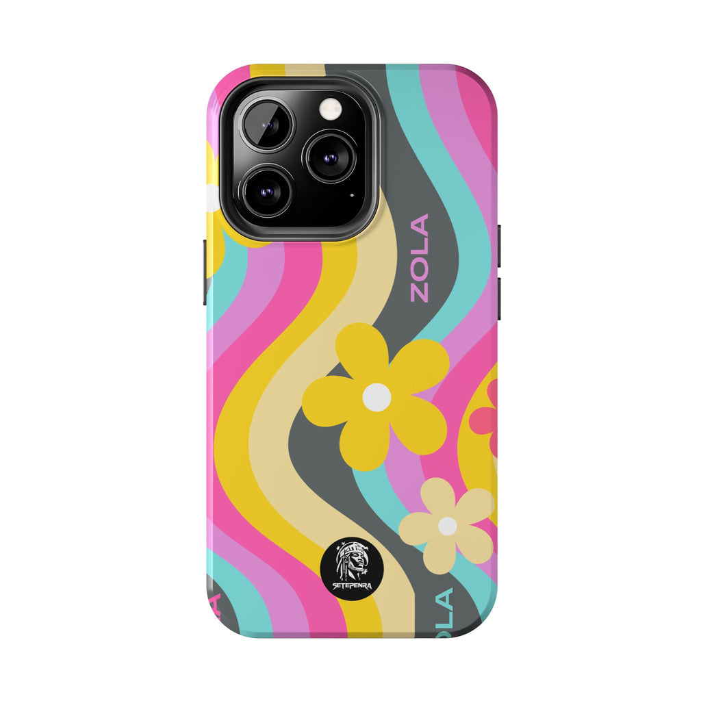 Zola Tough Phone Case (For iPhone, Galaxy & More) - Dark Grey Wave