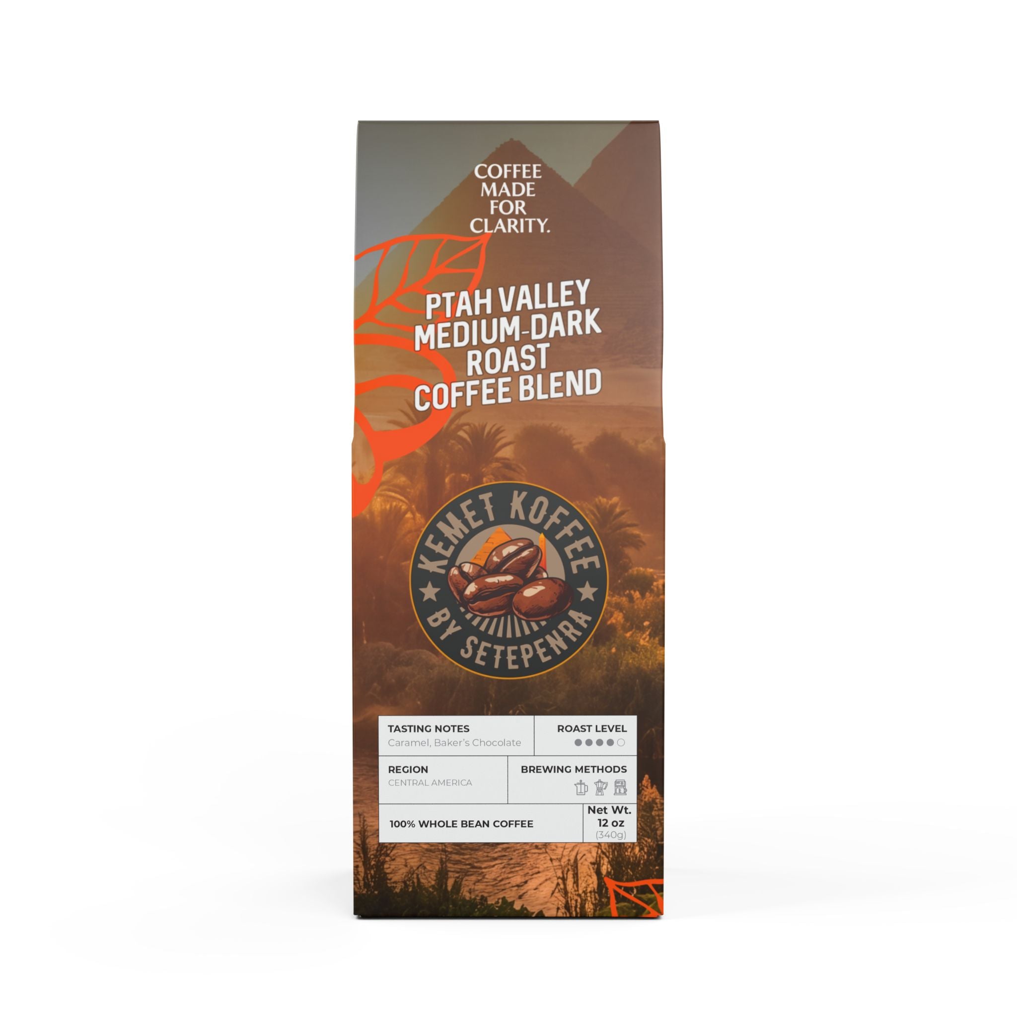 Kemet Koffee By Setepenra Ptah Valley Medium-Dark Roast Coffee Blend