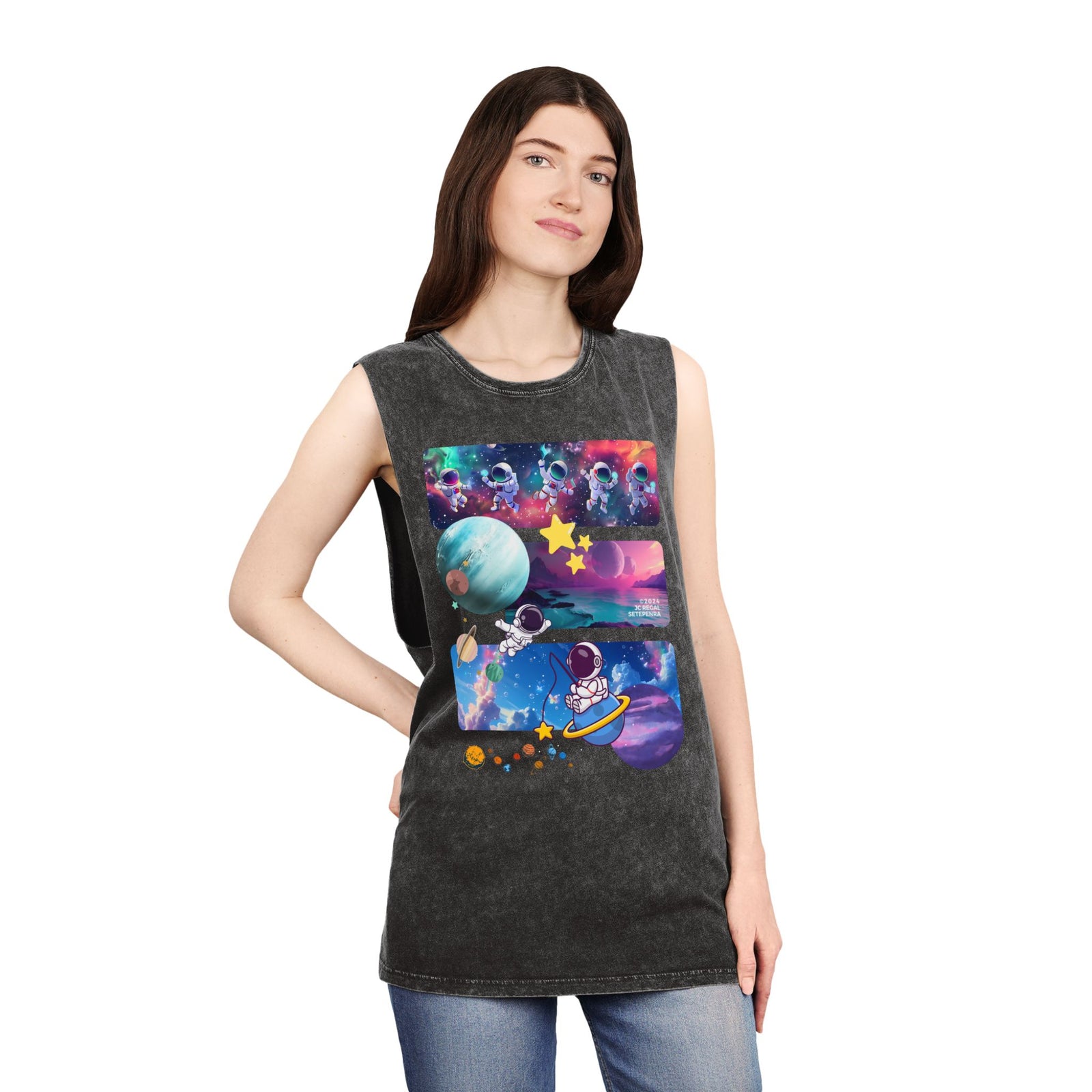 Astro Cosmo Unisex Stonewash Tank Top SETEPENRA Tank Top.