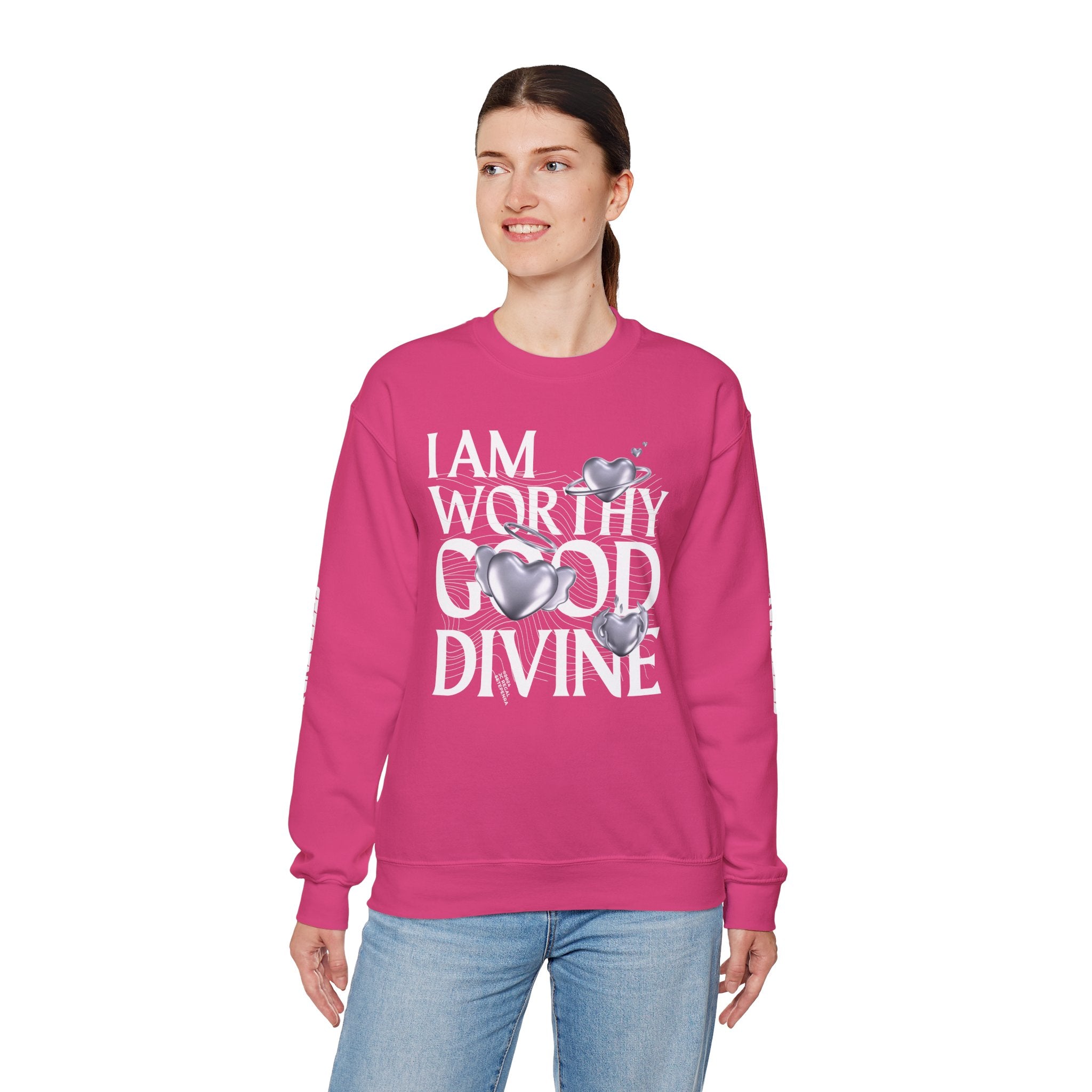 I AM WORTHY GOOD DIVINE Unisex Heavy Blend™ Crewneck Sweatshirt