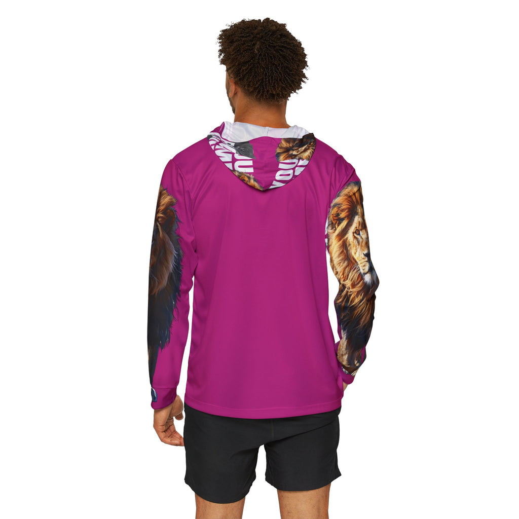 You Become What You Believe Men's Sports Warmup Hoodie (Pink) SETEPENRA All Over Prints.