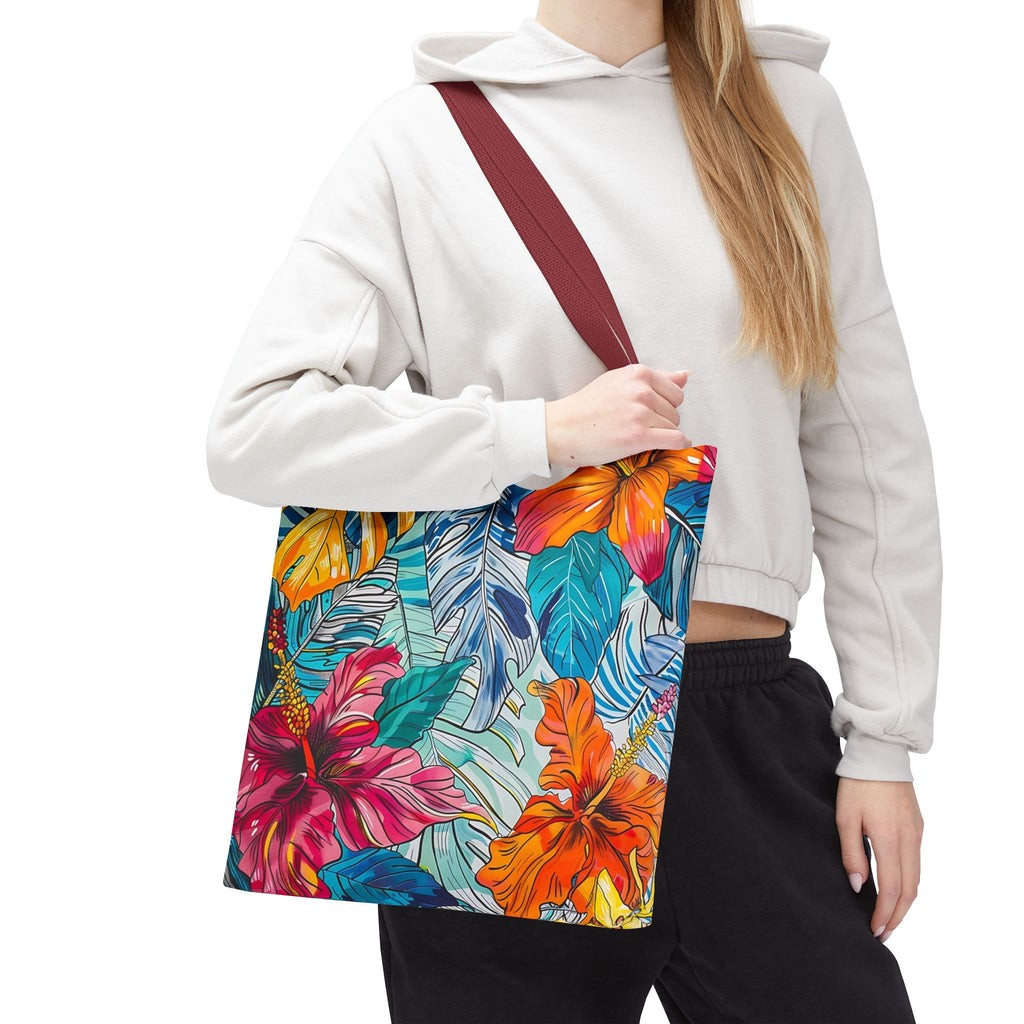 Monstera Hibiscus Tote Bag