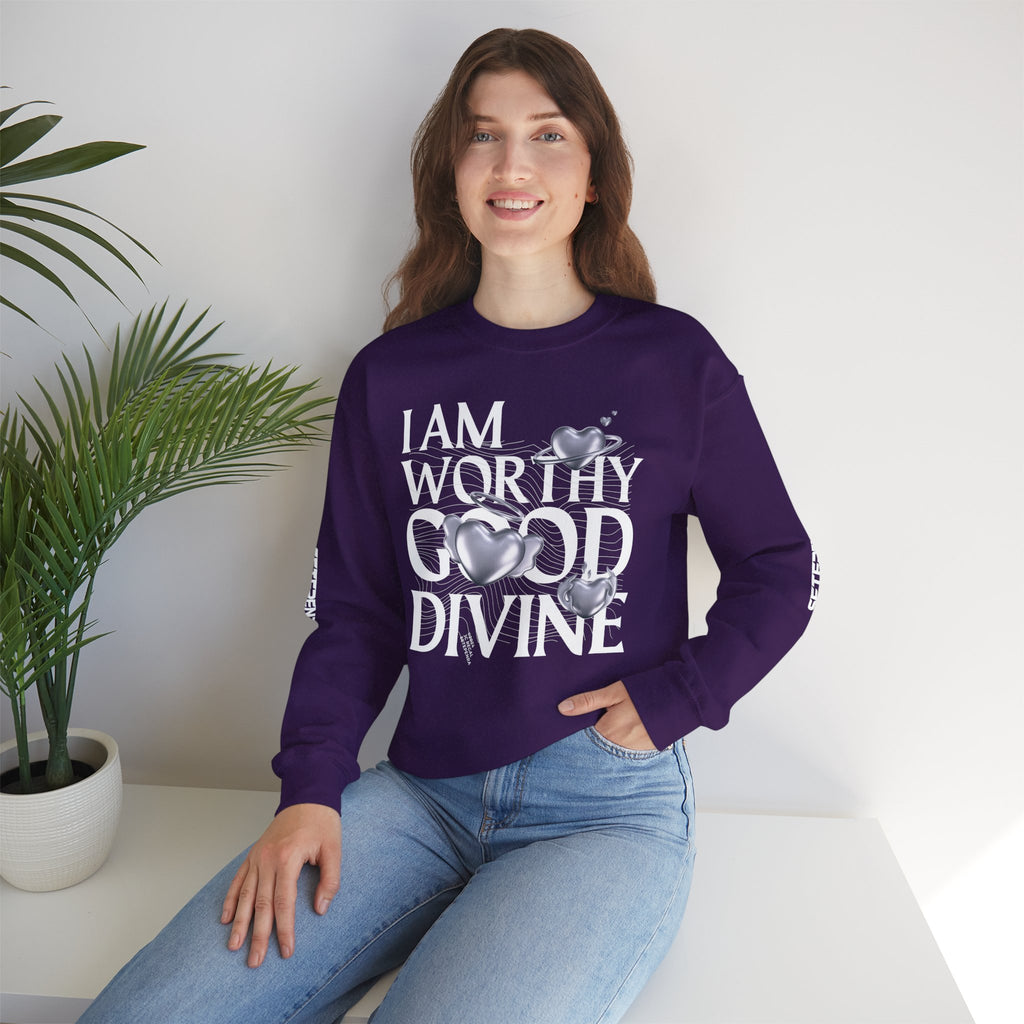 I AM WORTHY GOOD DIVINE Unisex Heavy Blend™ Crewneck Sweatshirt