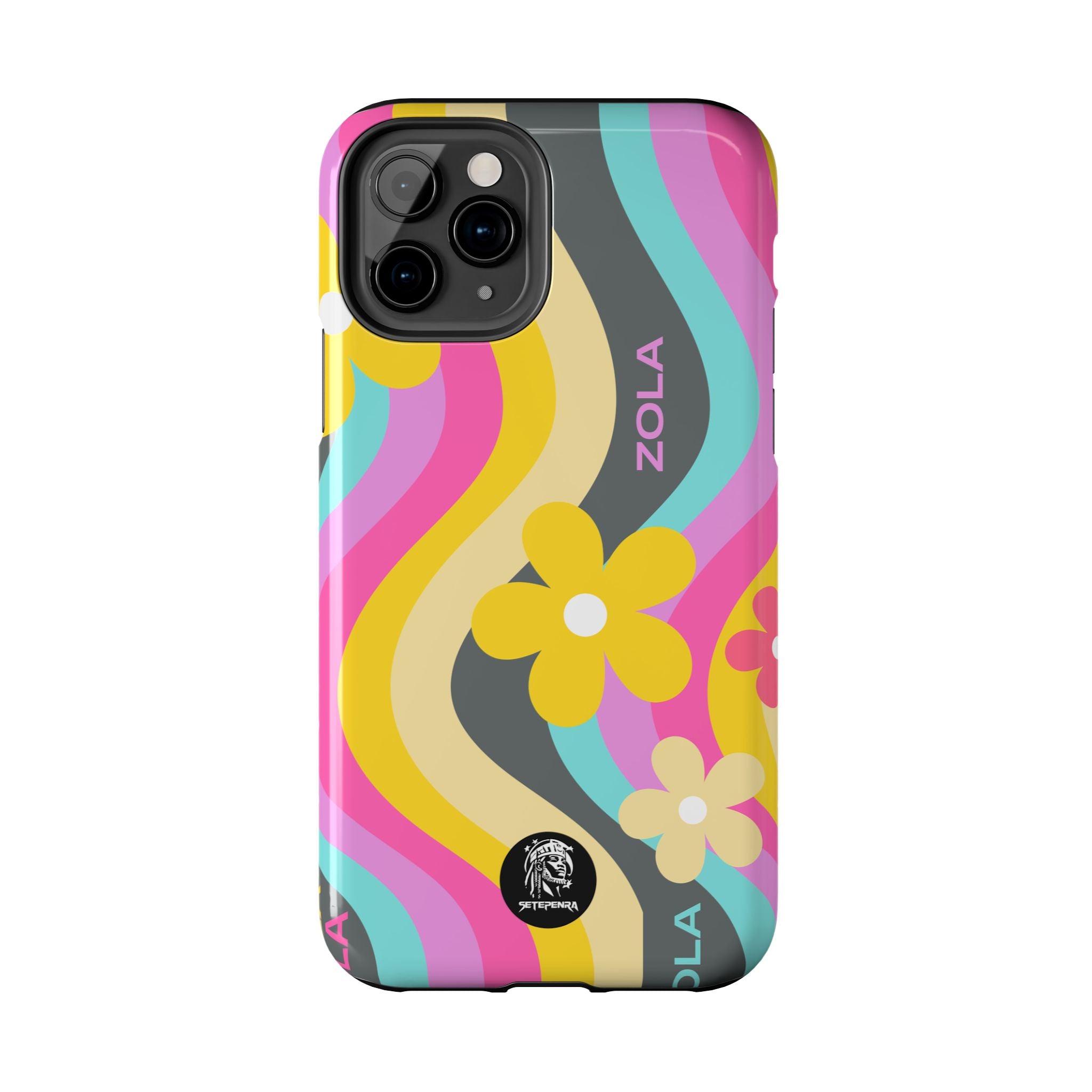 Zola Tough Phone Case (For iPhone, Galaxy & More) - Dark Grey Wave