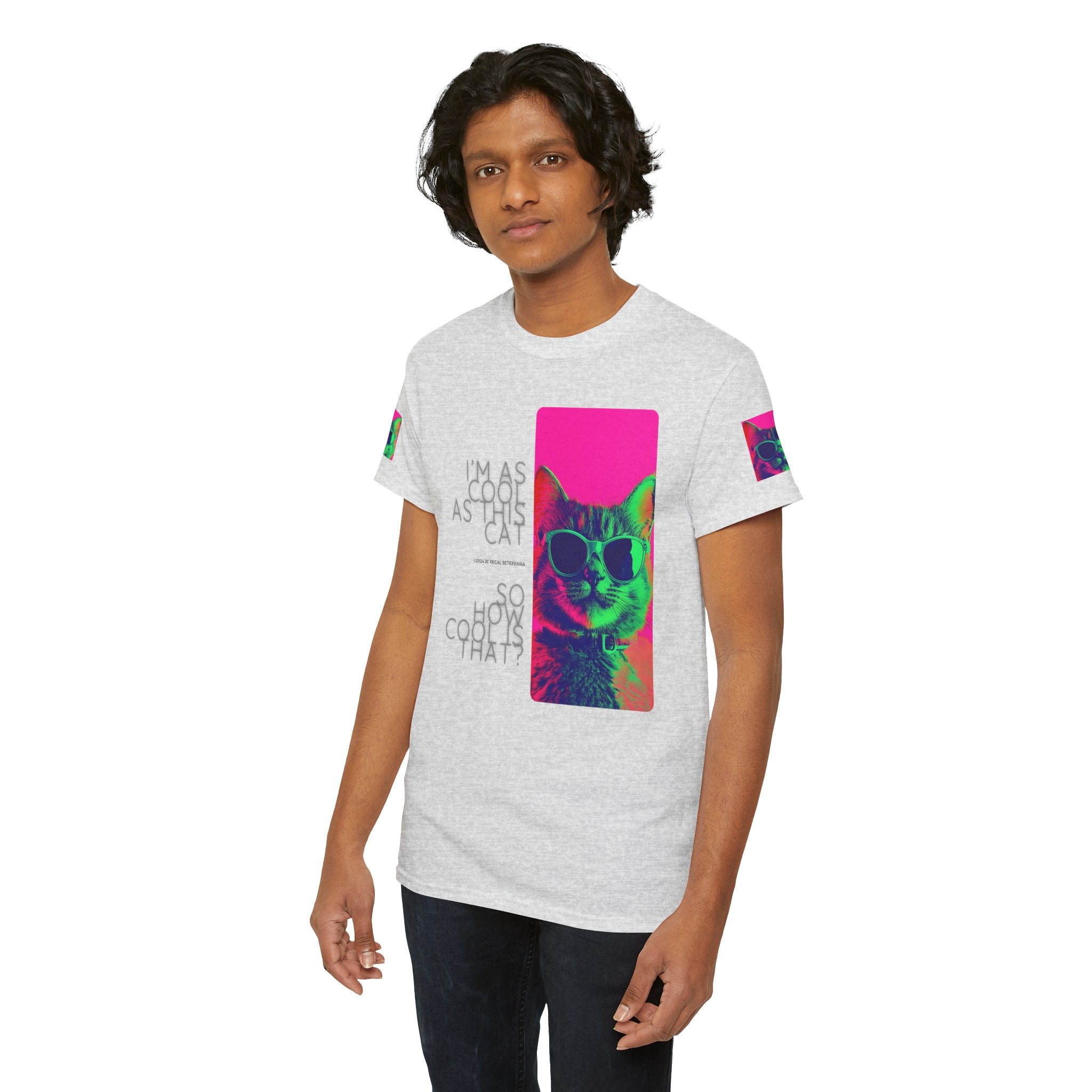 Cool Cat (Whiskers 1) Unisex Heavy Cotton Tee