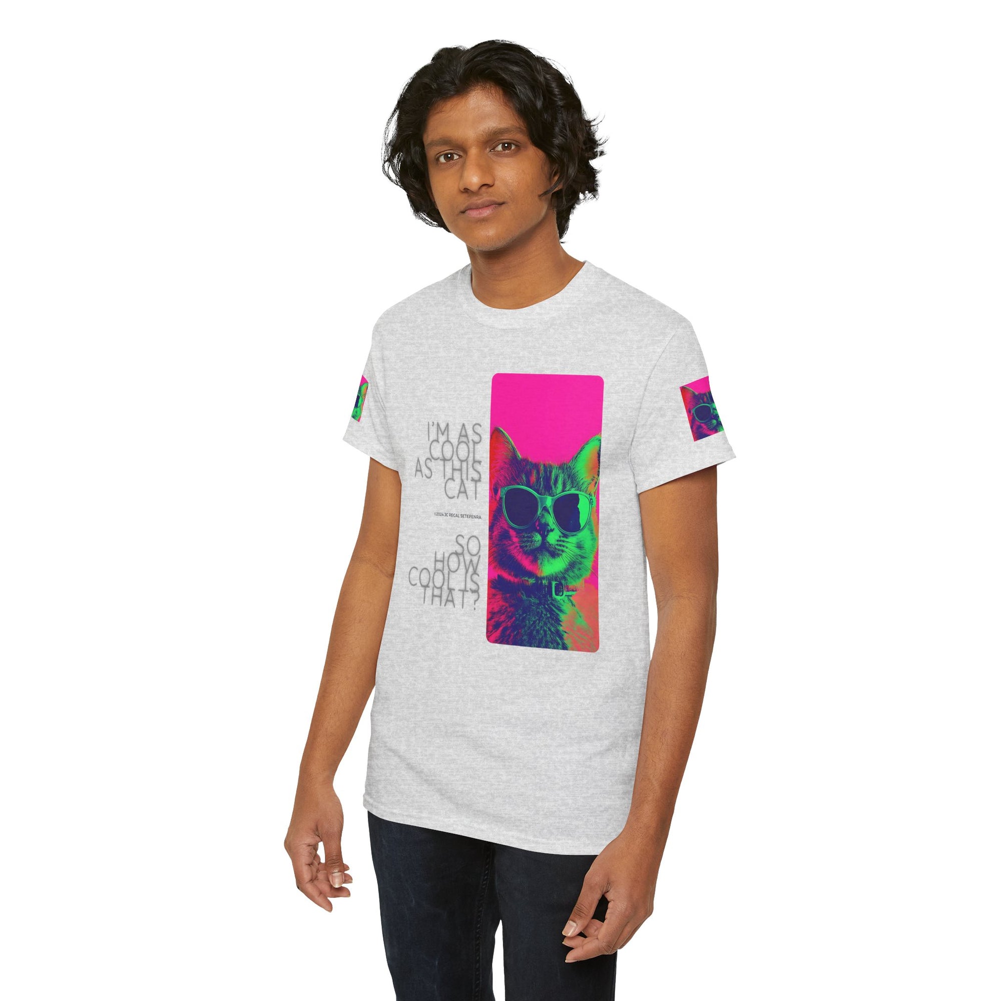 Cool Cat (Whiskers 1) Unisex Heavy Cotton Tee