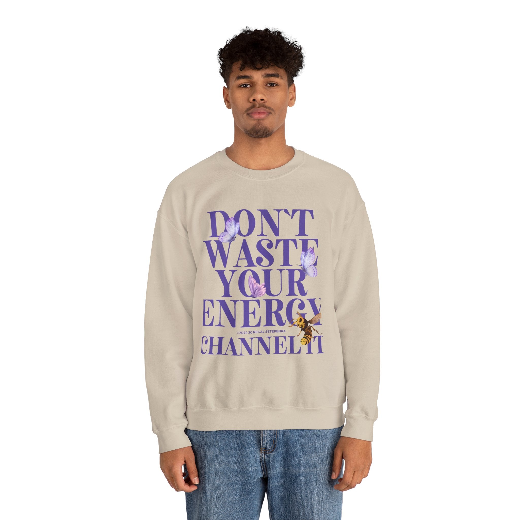 Channel It Unisex Heavy Blend™ Crewneck Sweatshirt (Purple Print)