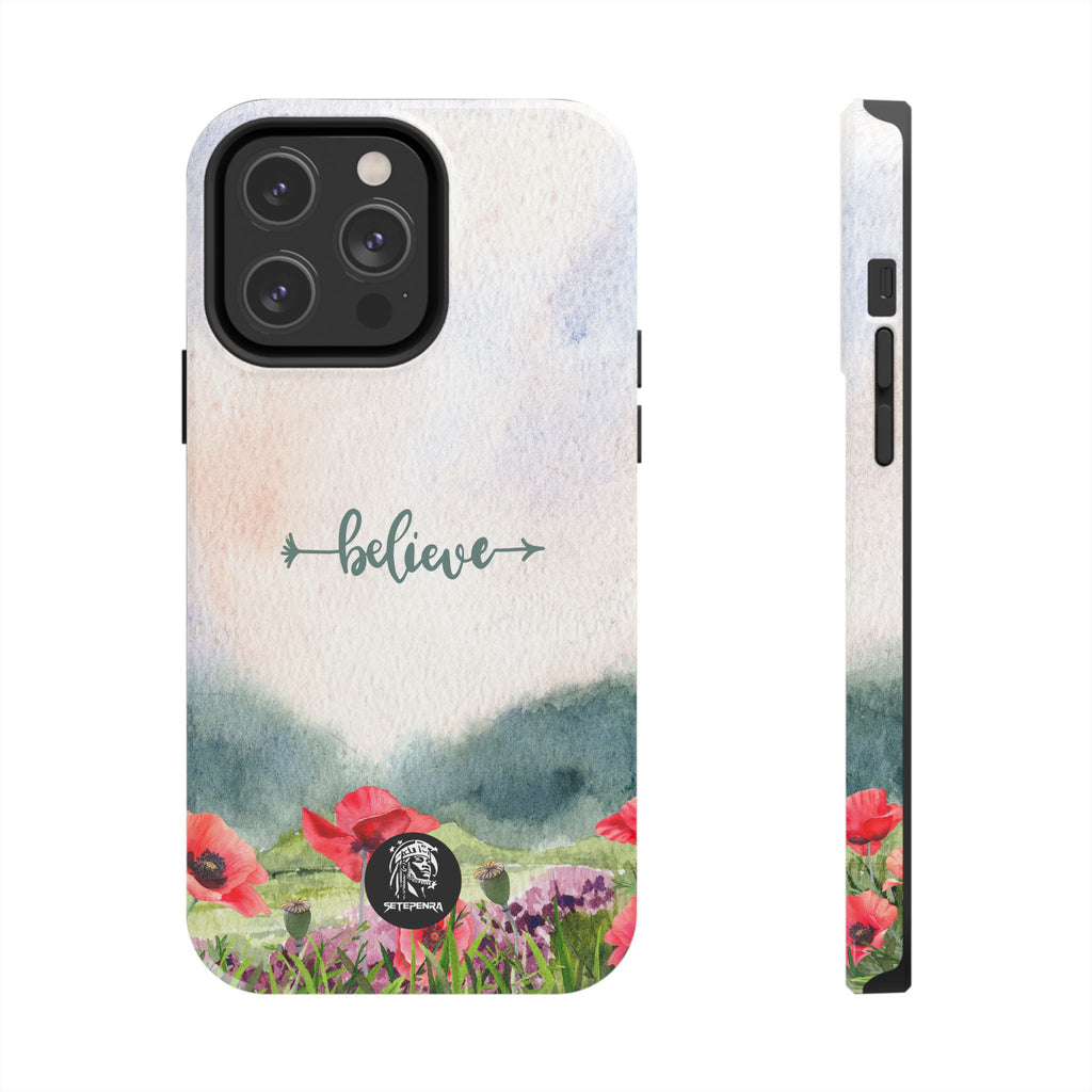 Believe Tough Phone Case (For iPhone, Galaxy & More) - Watercolor Flower