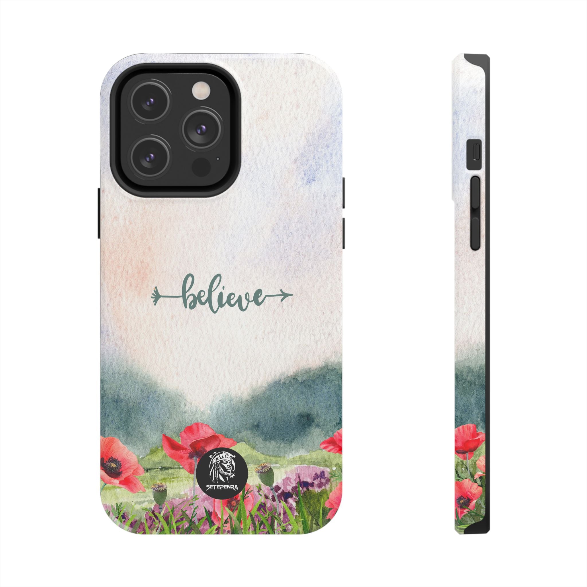 Believe Tough Phone Case (For iPhone, Galaxy & More) - Watercolor Flower