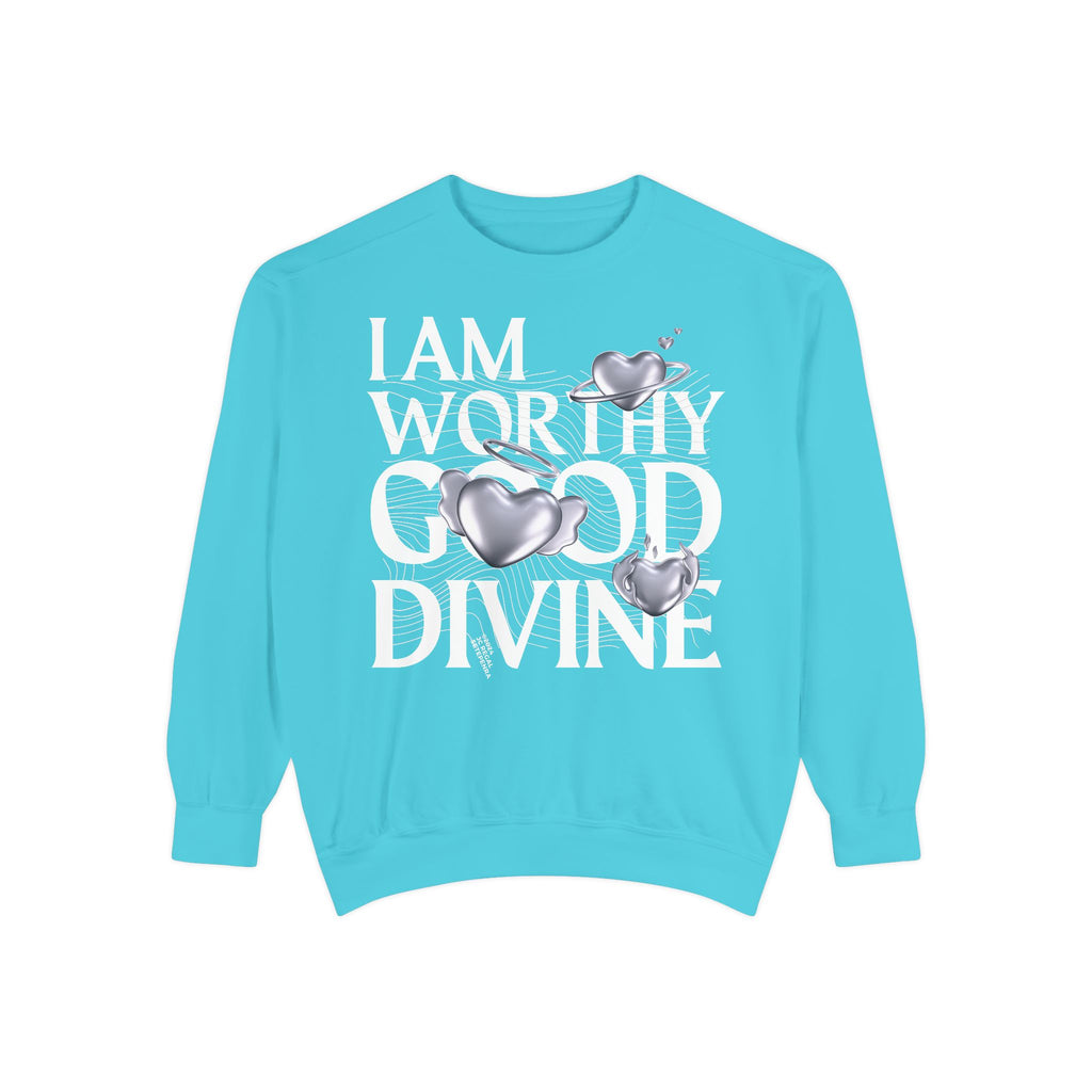 I AM WORTHY GOOD DIVINE Unisex Garment-Dyed Sweatshirt SETEPENRA Sweatshirt.