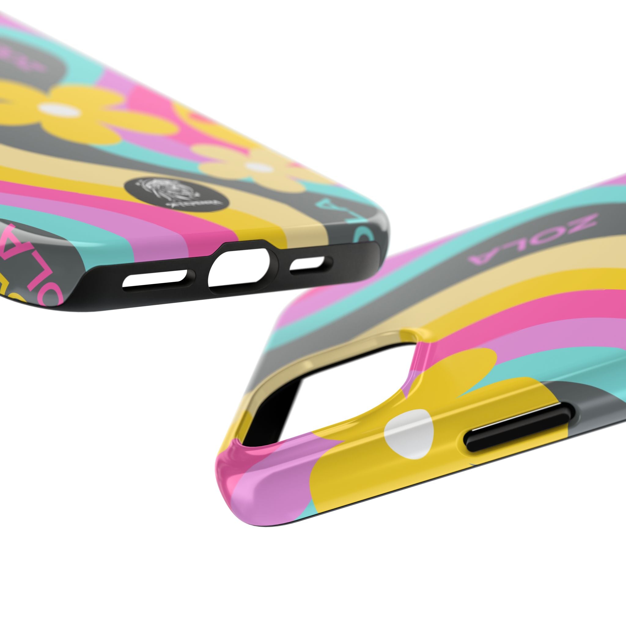 Zola Tough Phone Case (For iPhone, Galaxy & More) - Dark Grey Wave
